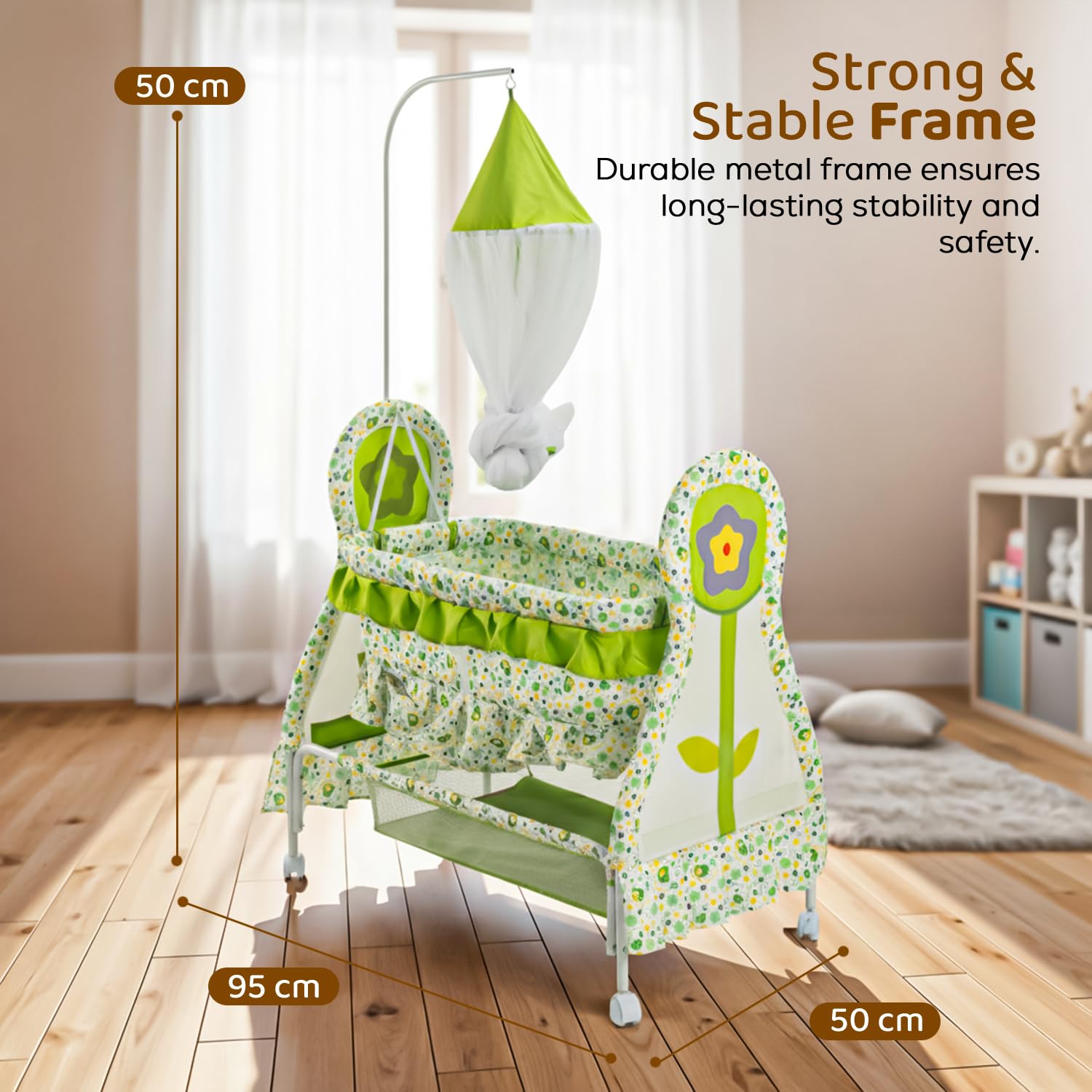 Baybee Baby Swing Cradle with Mosquito Net Infant Jhula & Palna for Newborns - Image 21