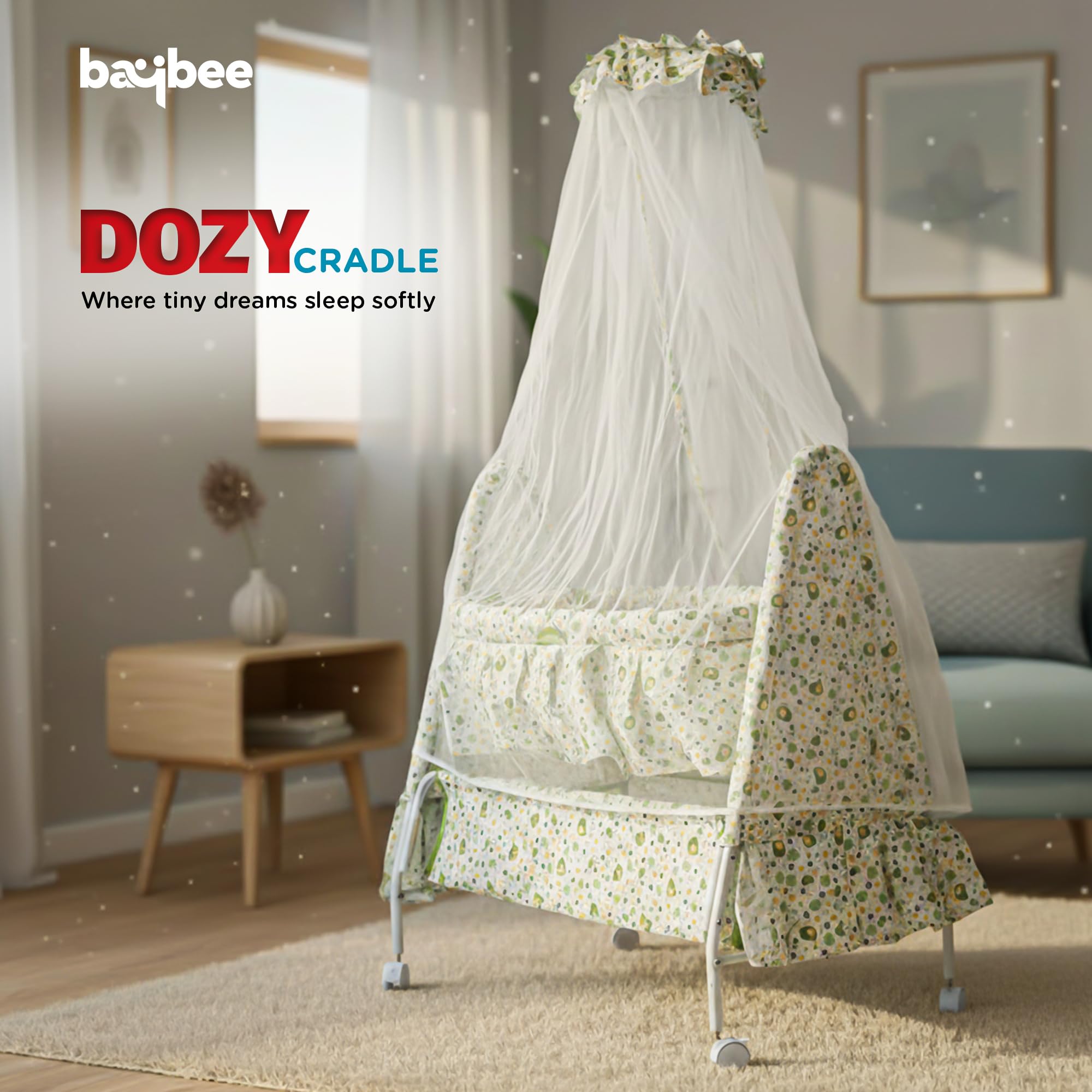Baybee DOZY Baby Swing Cradle for Newborns with Mosquito Net Portable Infant Palna Jhula - Image 6