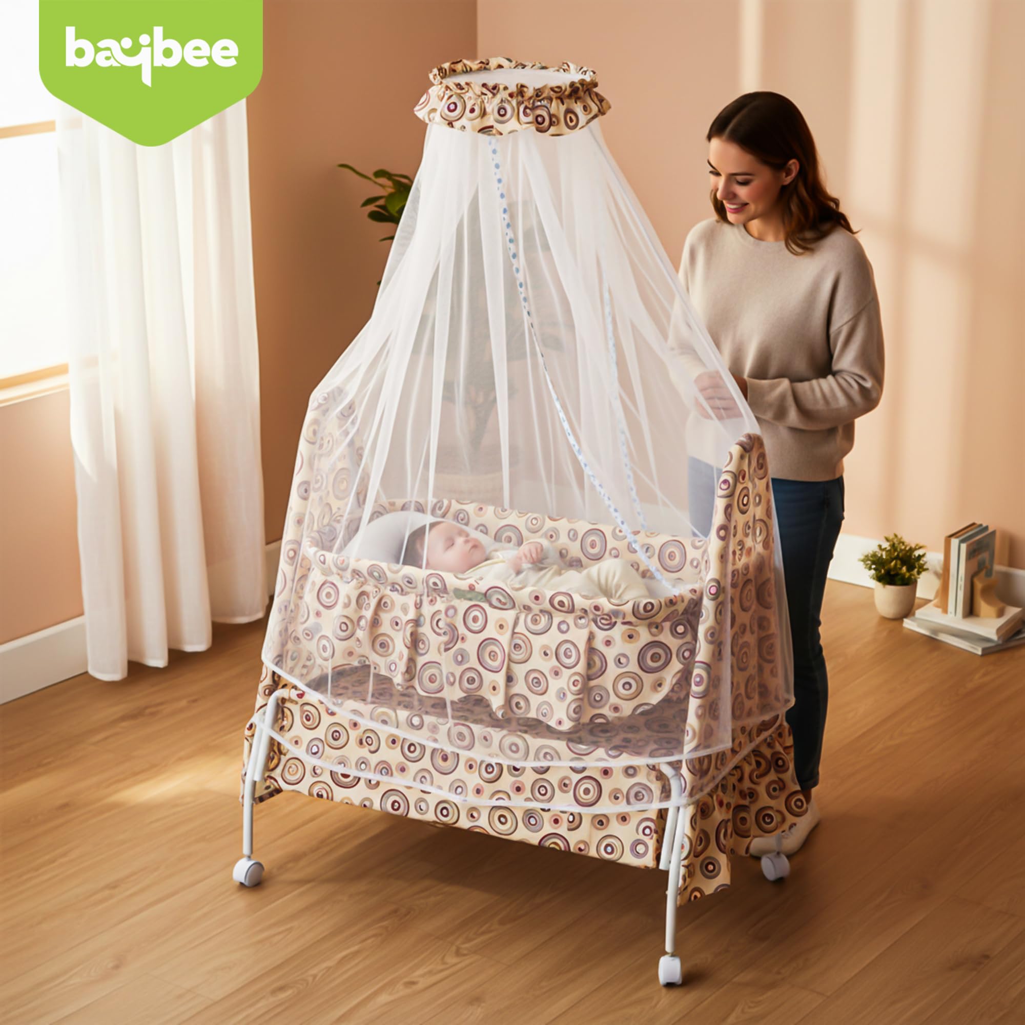 Baybee DOZY Baby Swing Cradle for Newborns with Mosquito Net Portable Infant Palna Jhula - Image 9