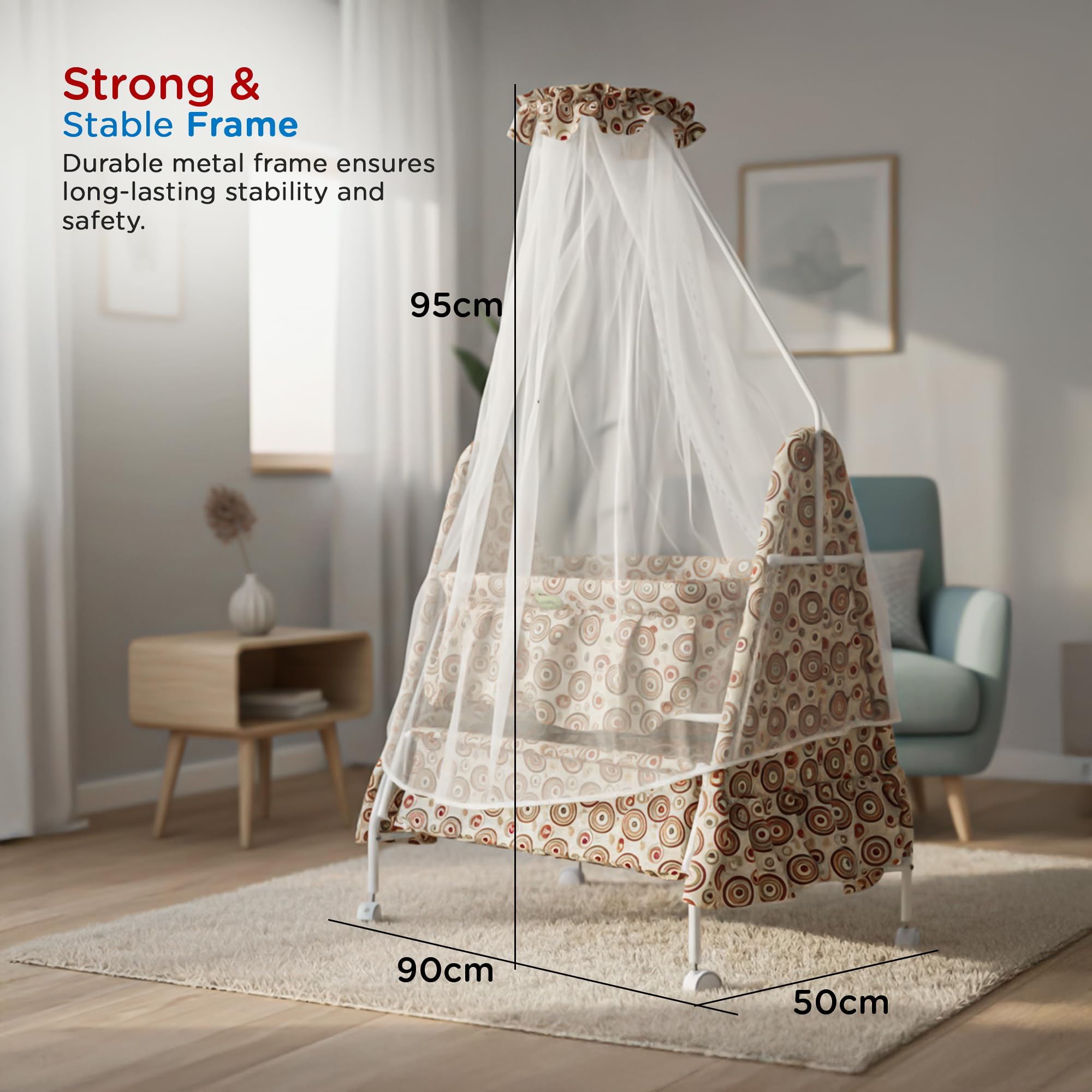 Baybee DOZY Baby Swing Cradle for Newborns with Mosquito Net Portable Infant Palna Jhula - Image 14
