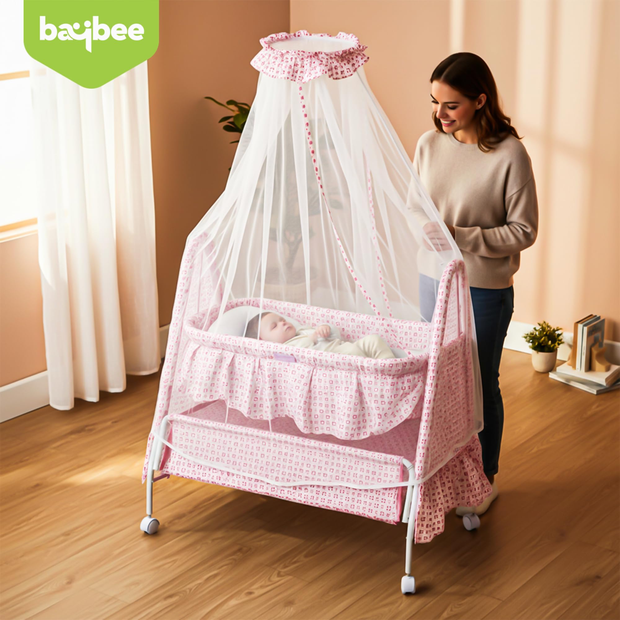 Baybee DOZY Baby Swing Cradle for Newborns with Mosquito Net Portable Infant Palna Jhula - Image 16