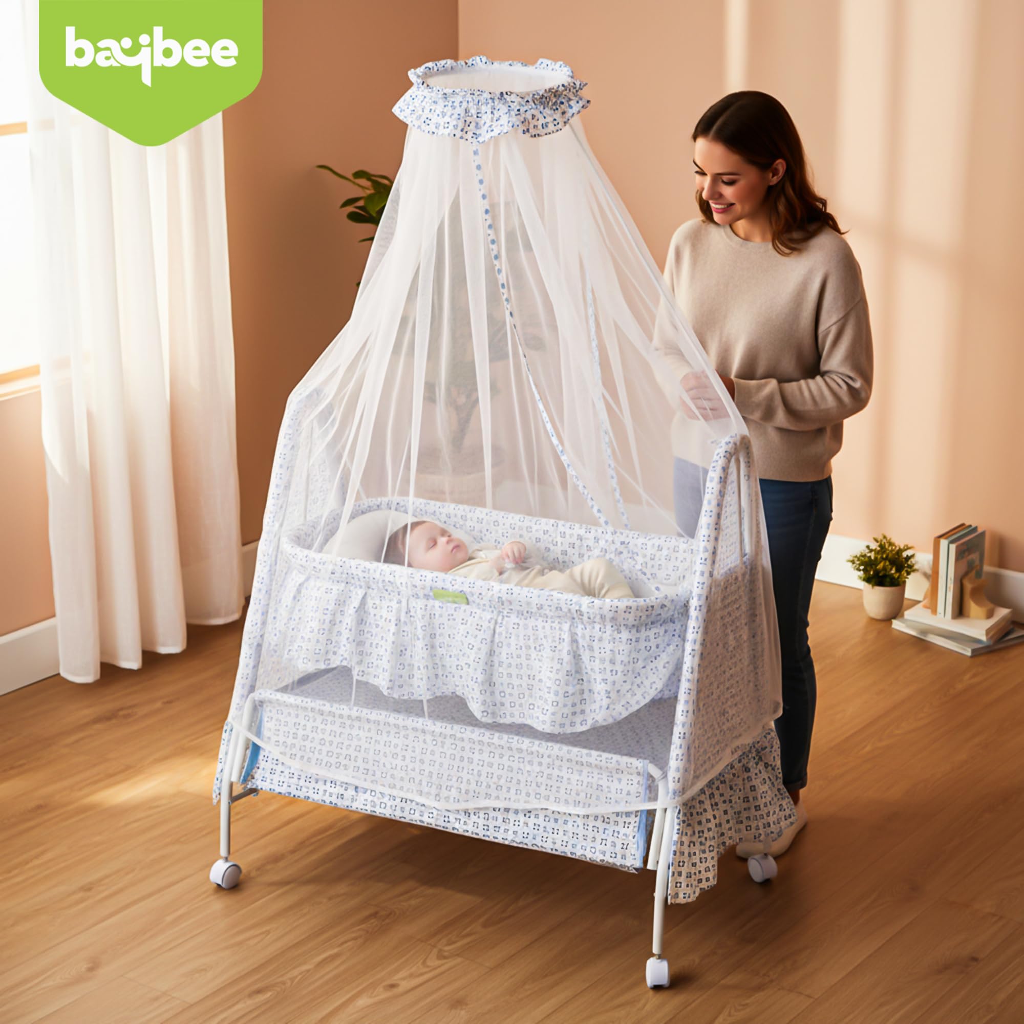 Baybee DOZY Baby Swing Cradle for Newborns with Mosquito Net Portable Infant Palna Jhula - Image 23