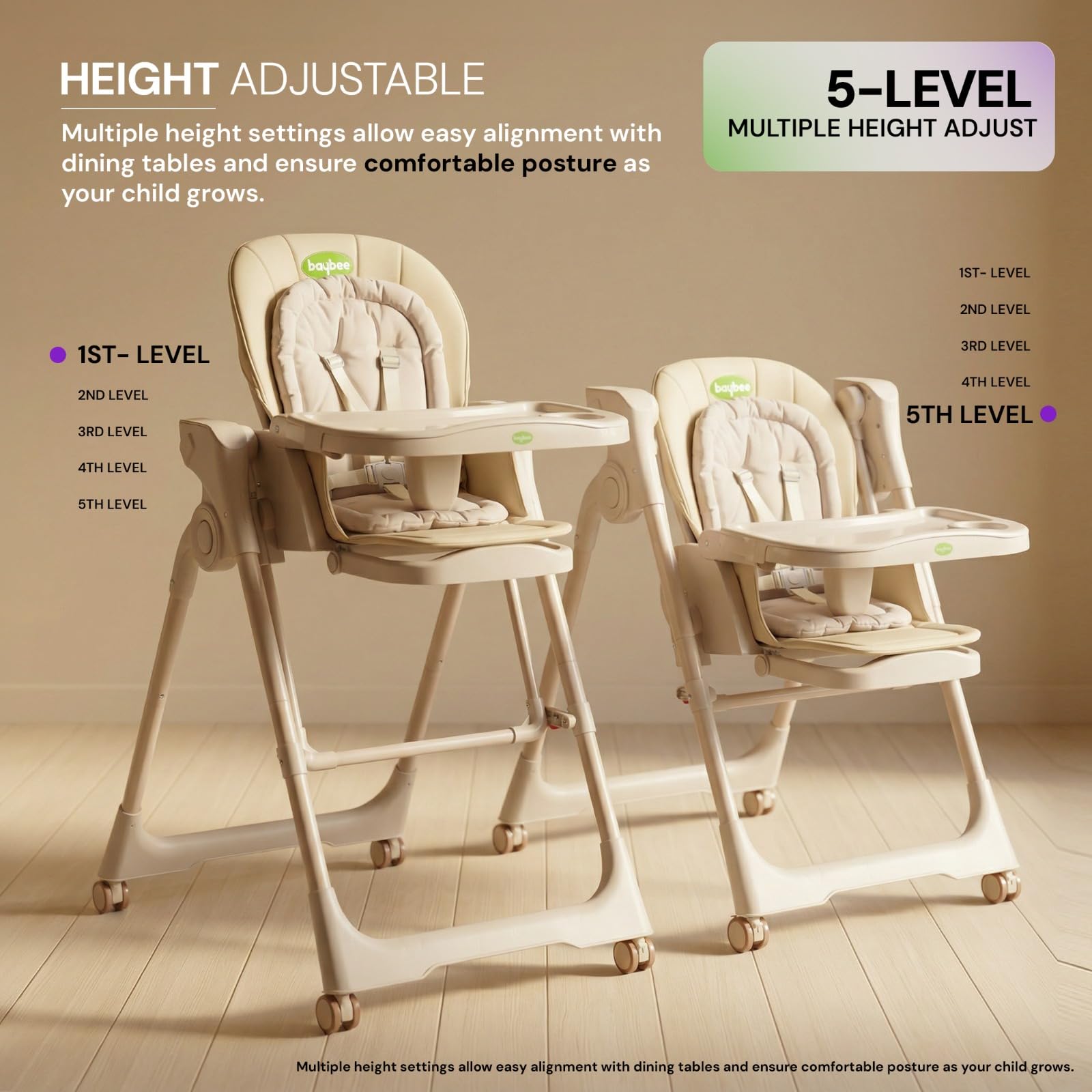 Baybee 3-in-1 Convertible High Chair for Baby - Image 3