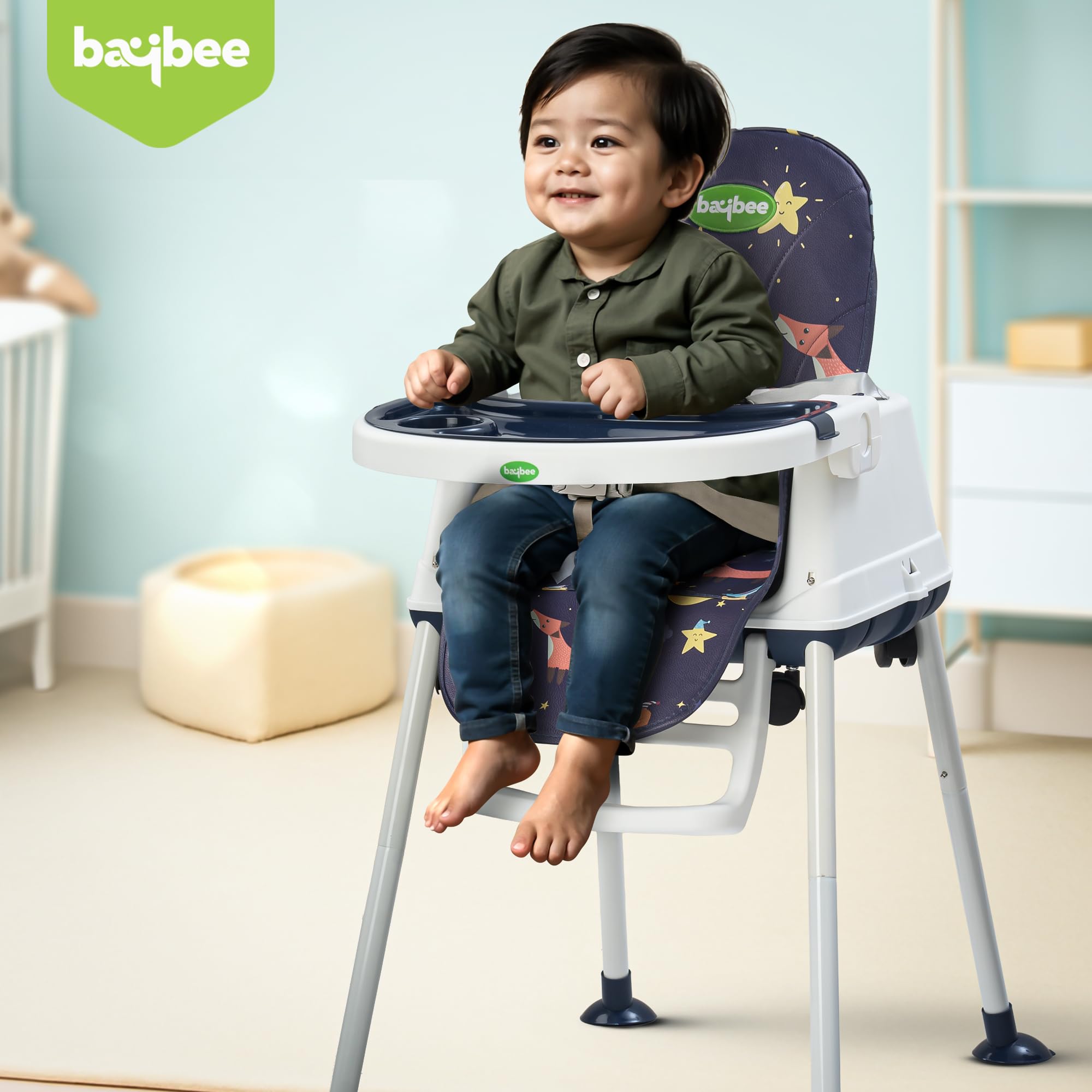 Baybee 4 in 1 Convertible High Chair for Kids Foldable Baby Feeding Chair - Image 10