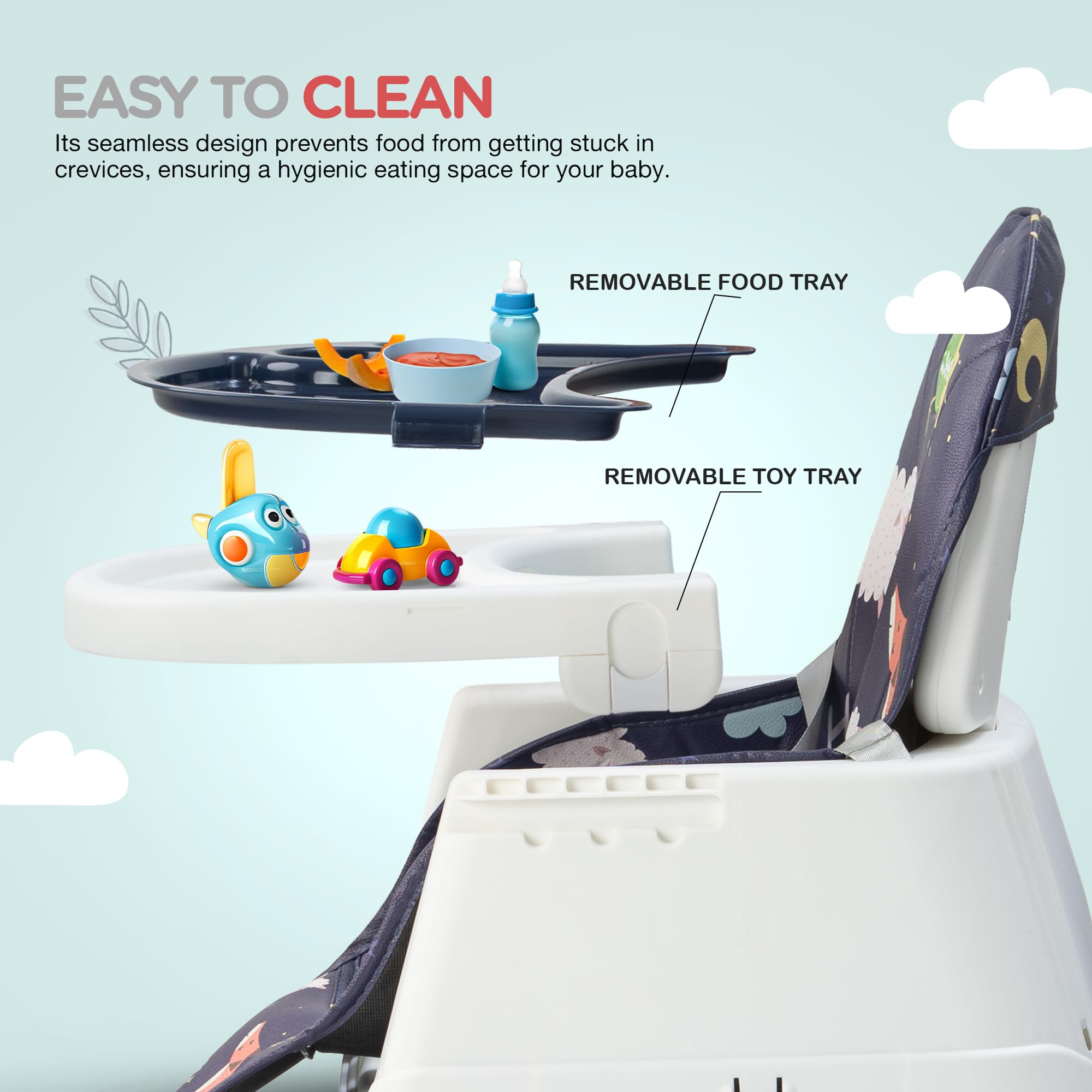 Baybee 4 in 1 Convertible High Chair for Kids Foldable Baby Feeding Chair - Image 12