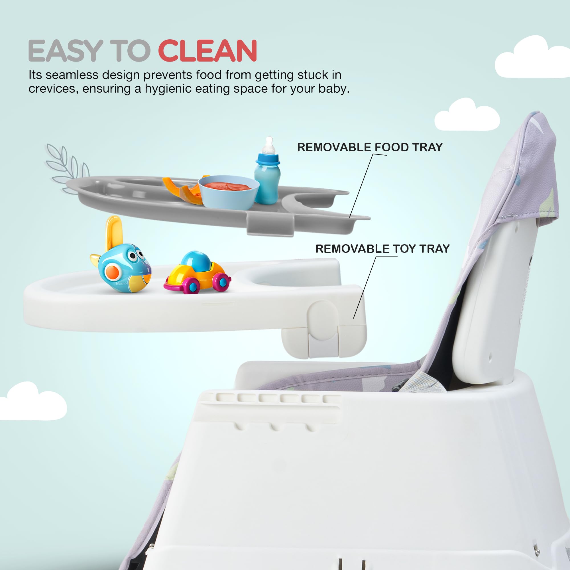Baybee 4 in 1 Convertible High Chair for Kids Foldable Baby Feeding Chair - Image 20