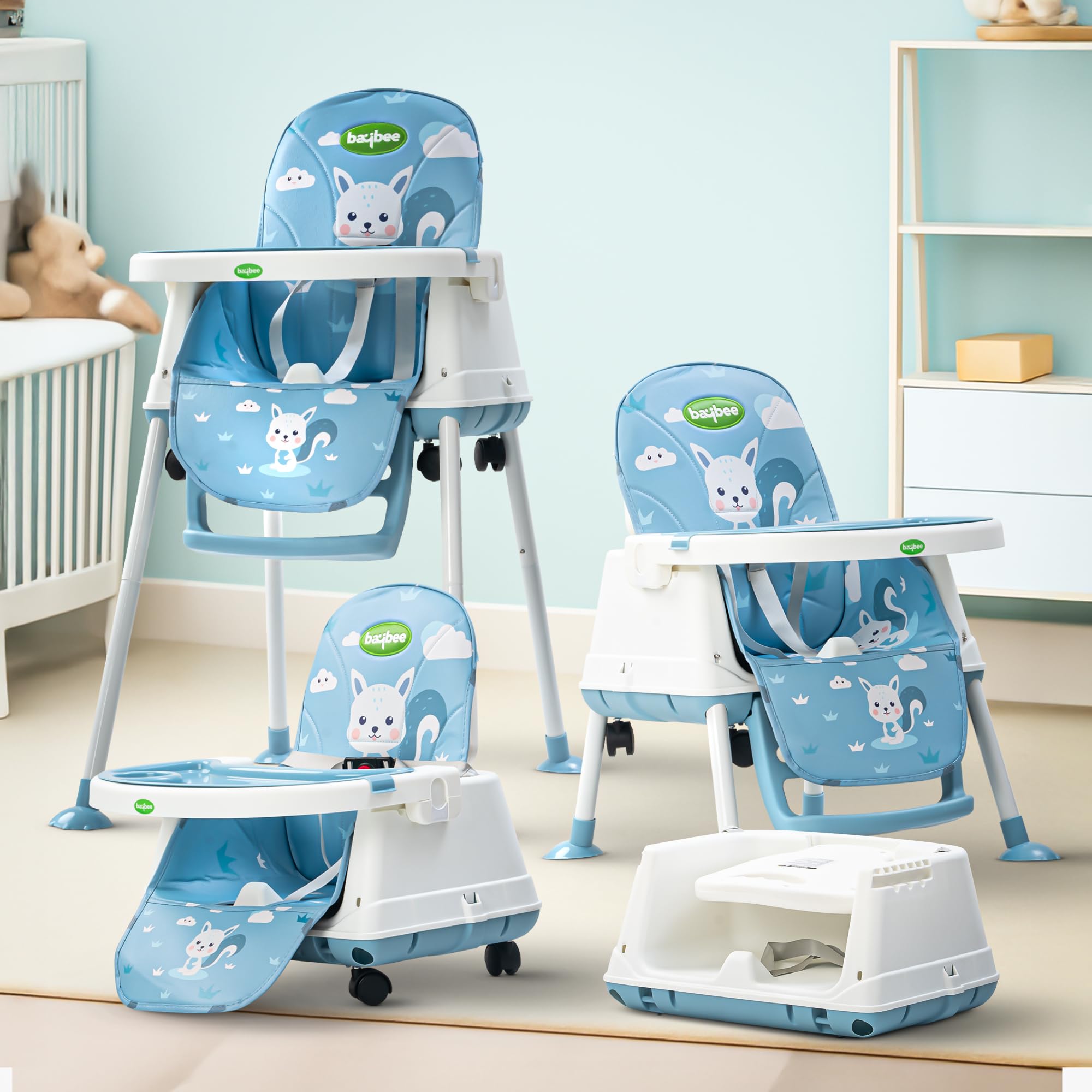 Baybee 4 in 1 Convertible High Chair for Kids Foldable Baby Feeding Chair - Image 25