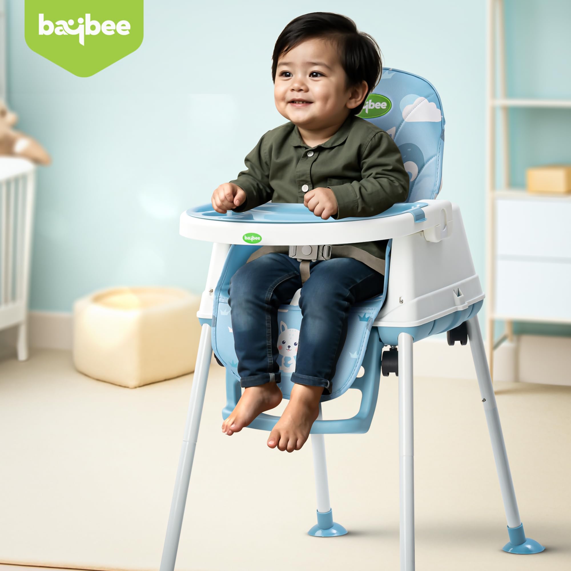 Baybee 4 in 1 Convertible High Chair for Kids Foldable Baby Feeding Chair - Image 26
