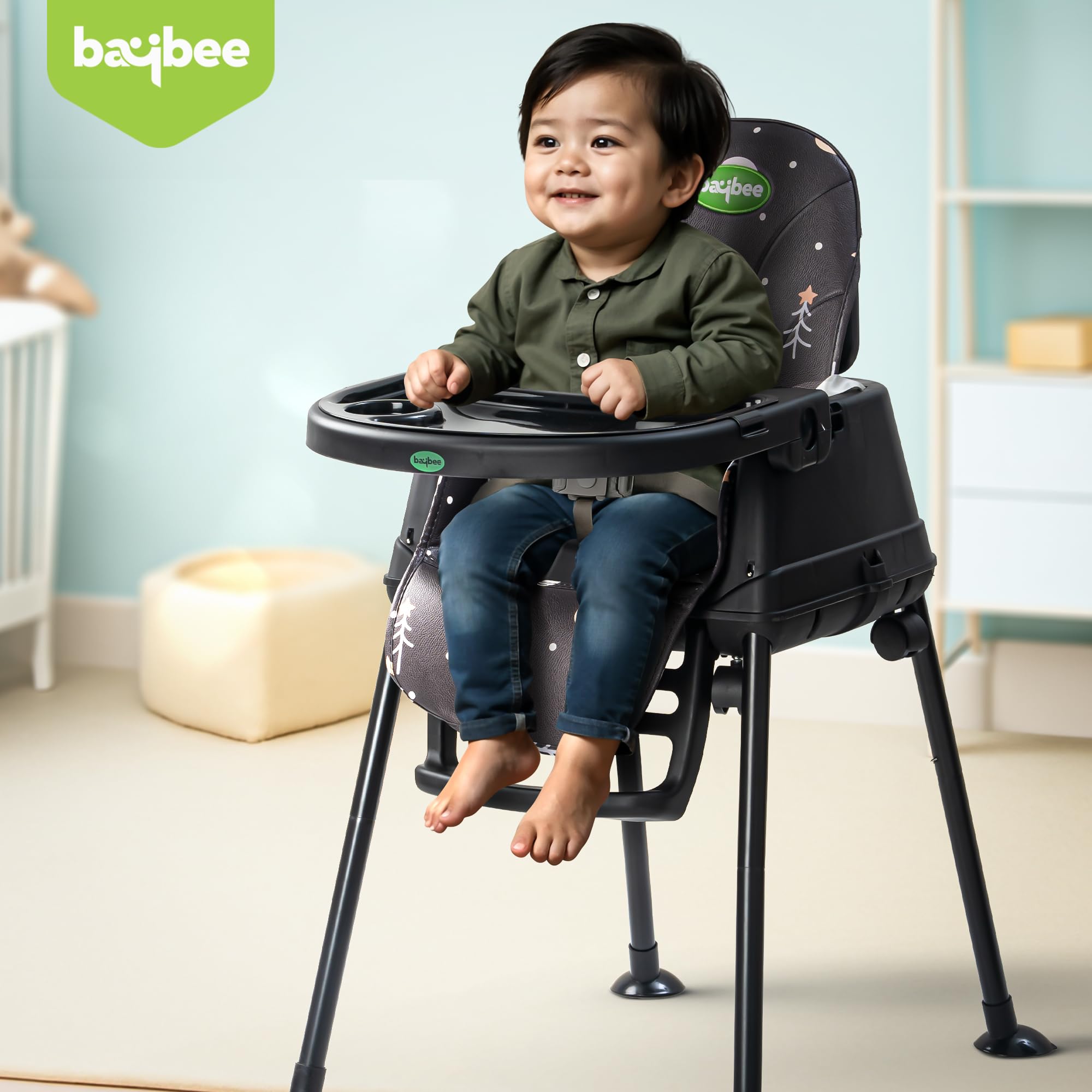 Baybee 4 in 1 Convertible High Chair for Kids Foldable Baby Feeding Chair - Image 34