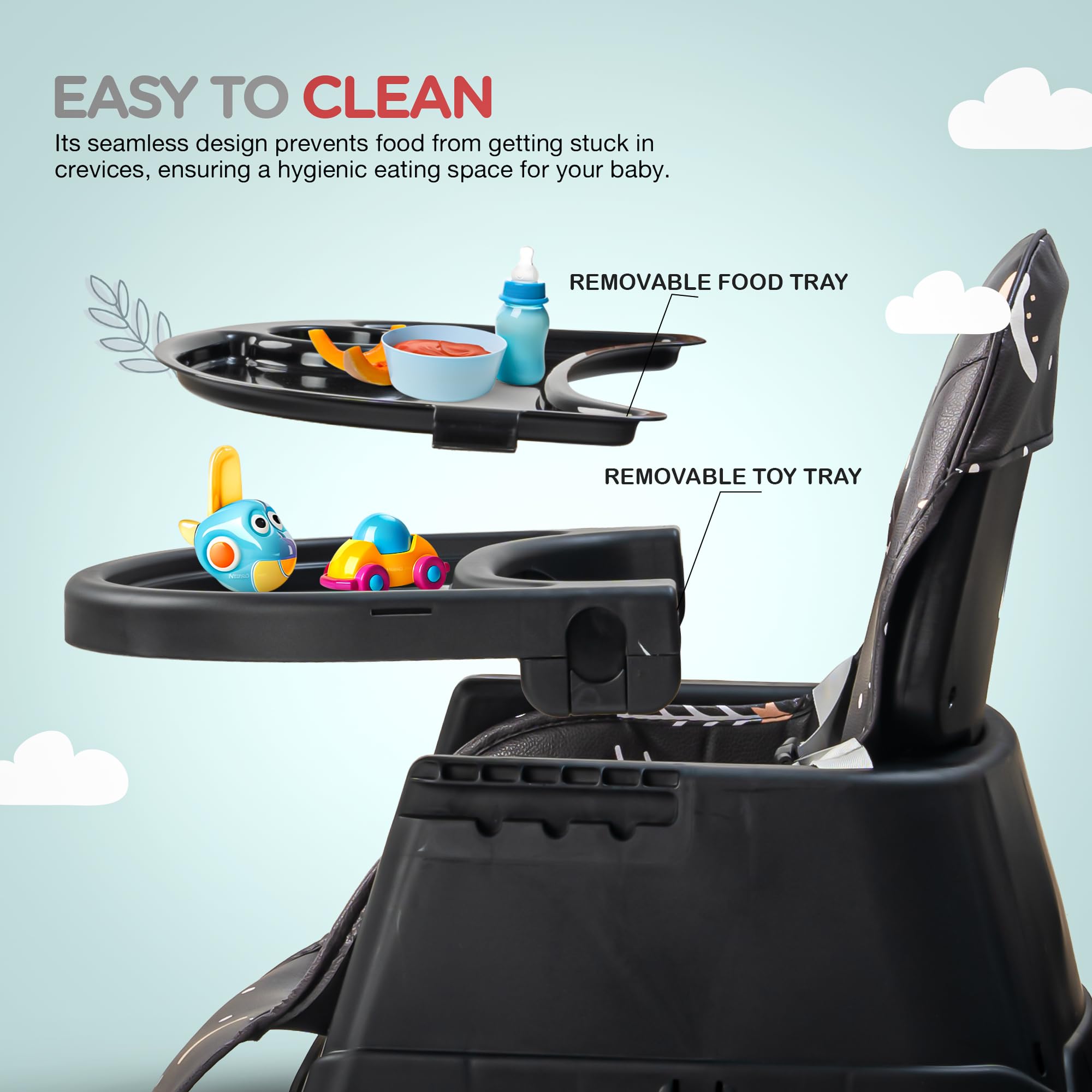 Baybee 4 in 1 Convertible High Chair for Kids Foldable Baby Feeding Chair - Image 36