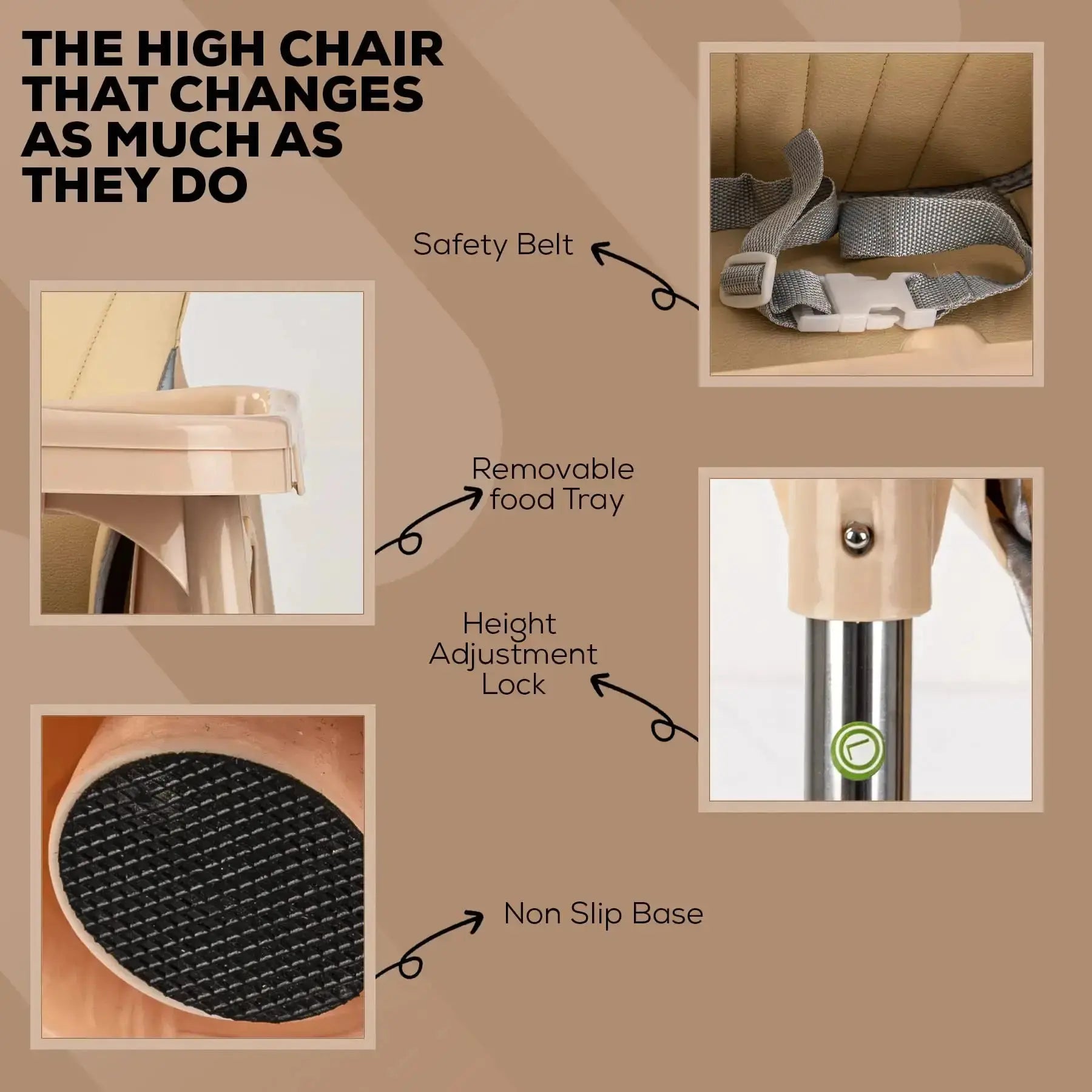 Baybee Invictus Convertible High Chair for kids - Image 6