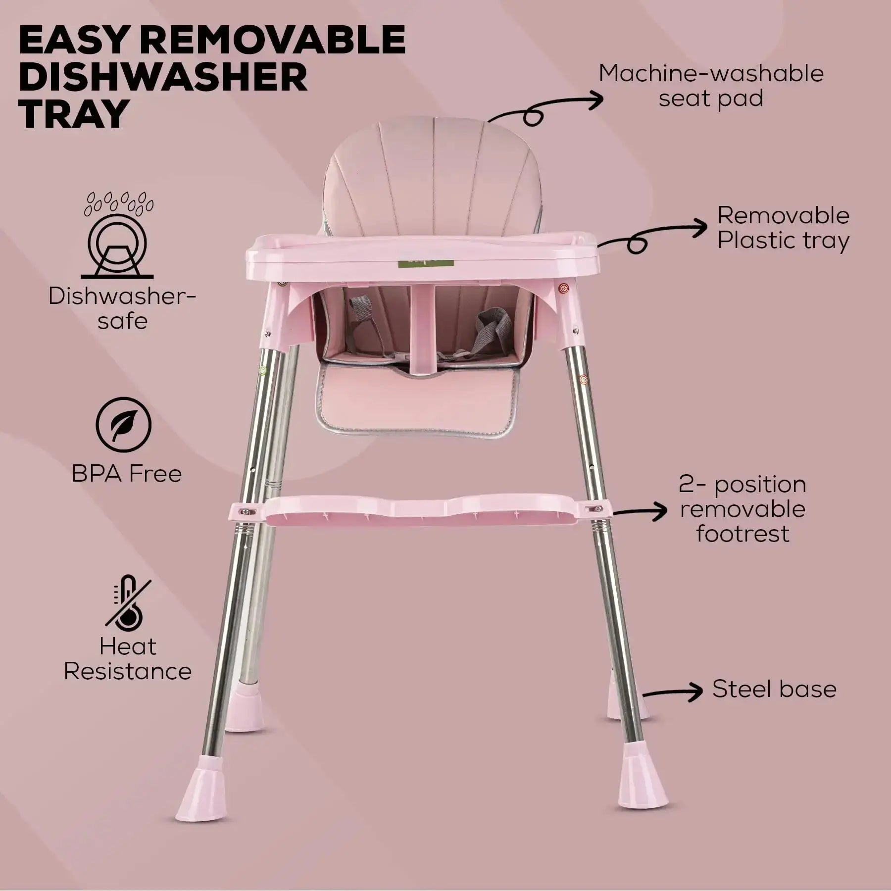 Baybee Invictus Convertible High Chair for kids - Image 12