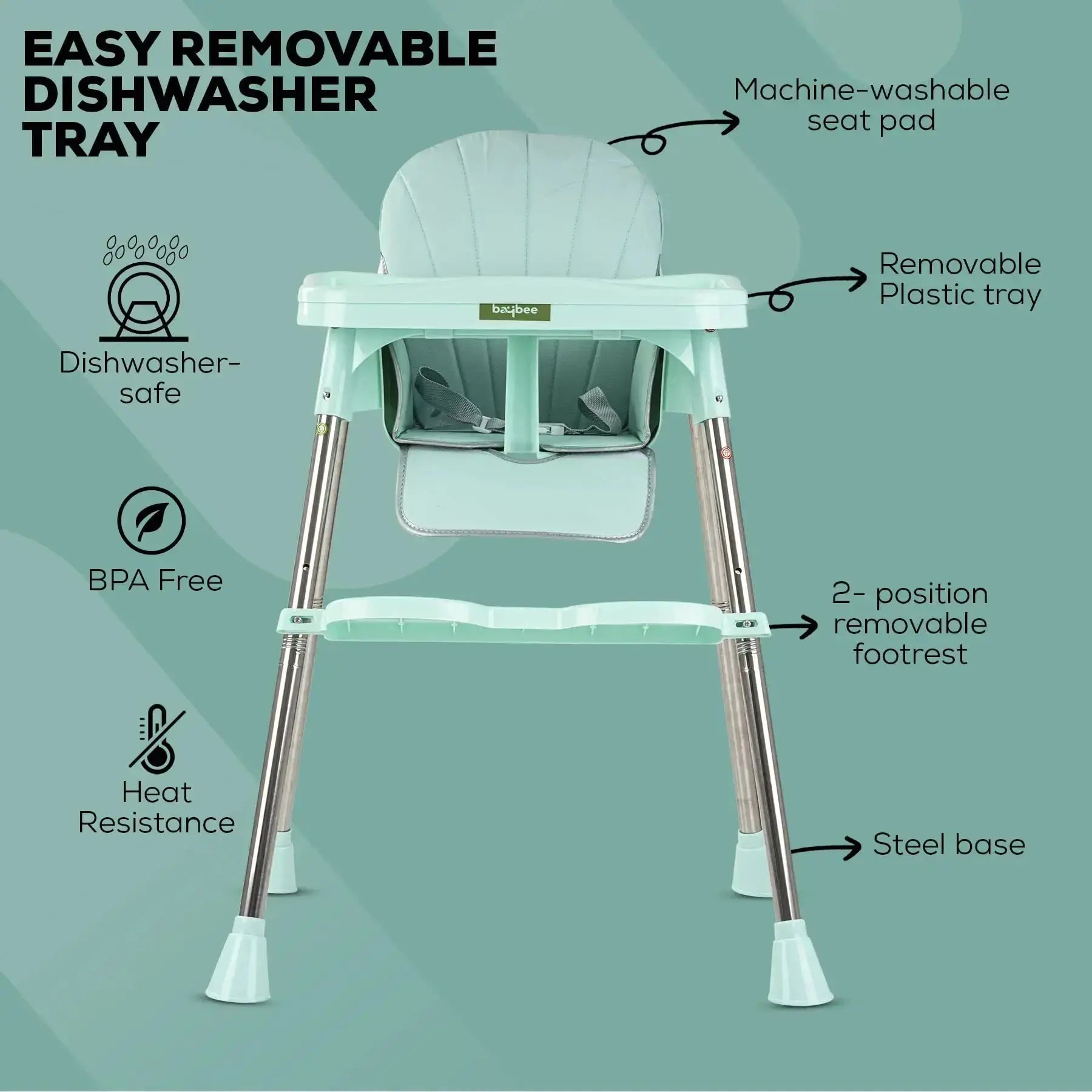 Baybee Invictus Convertible High Chair for kids - Image 20