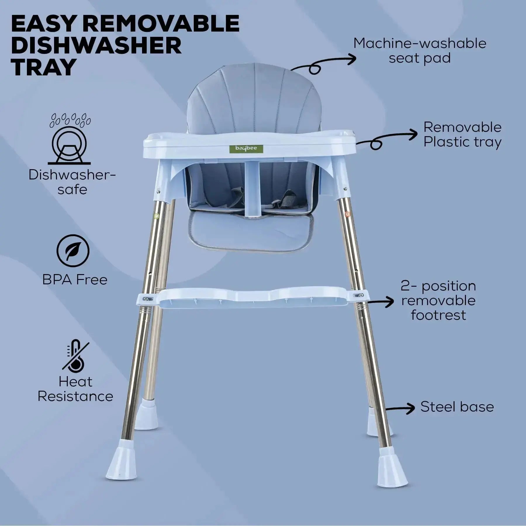 Baybee Invictus Convertible High Chair for kids - Image 27