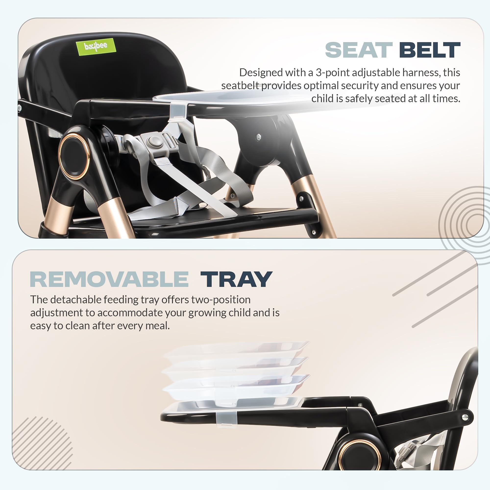 Baybee Snuglo Baby Feeding Chair with Removable Tray - Image 11