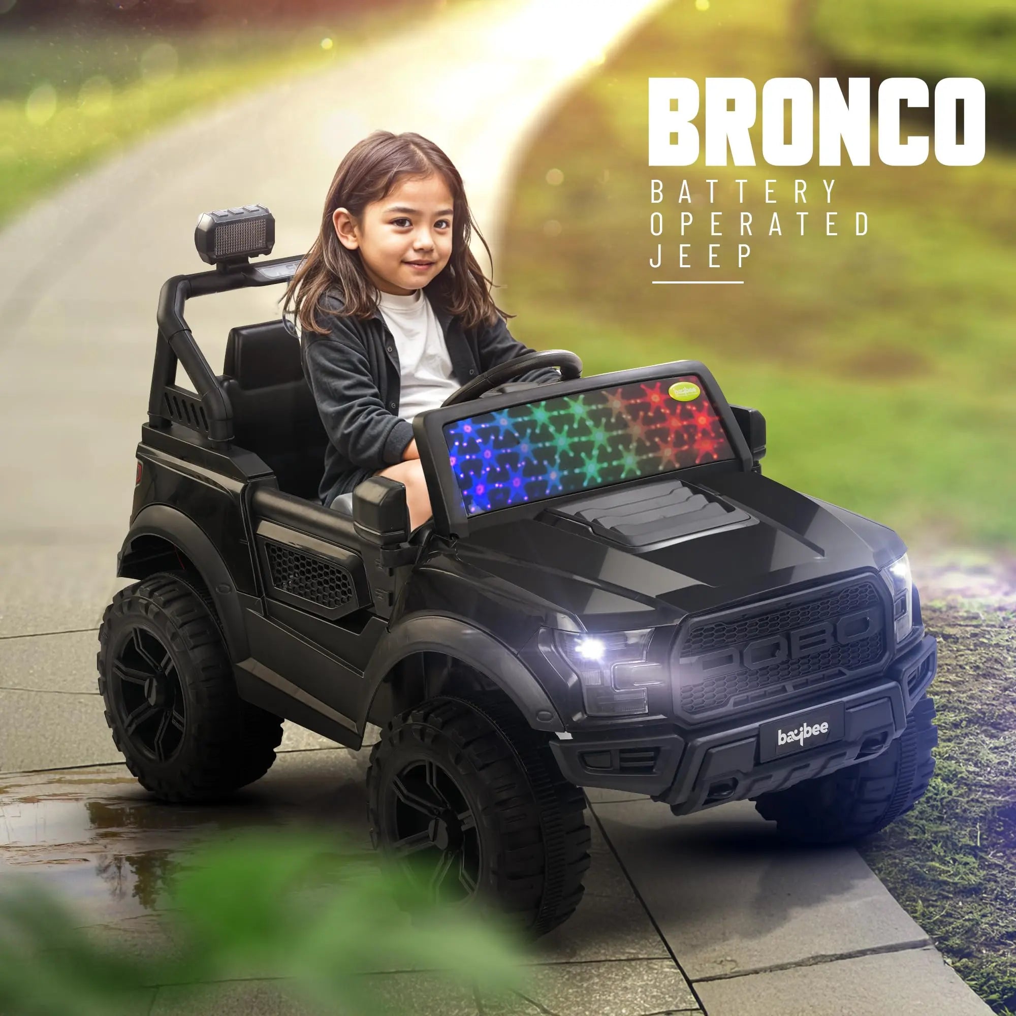 Baybee Bronco Battery Operated Jeep for Kids RGB Windshield Light & Music - Image 8