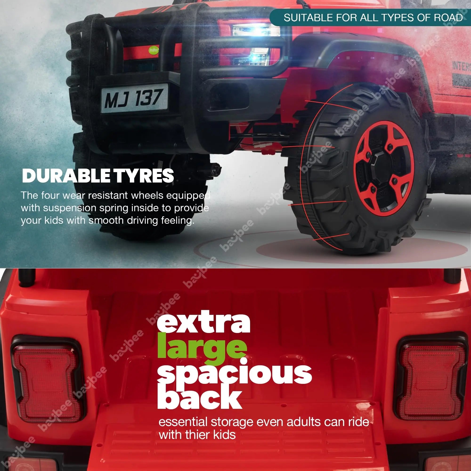 Baybee Rampage Rechargeable Battery Operated Jeep for Kids, Ride on Toy Kids Car - Image 6