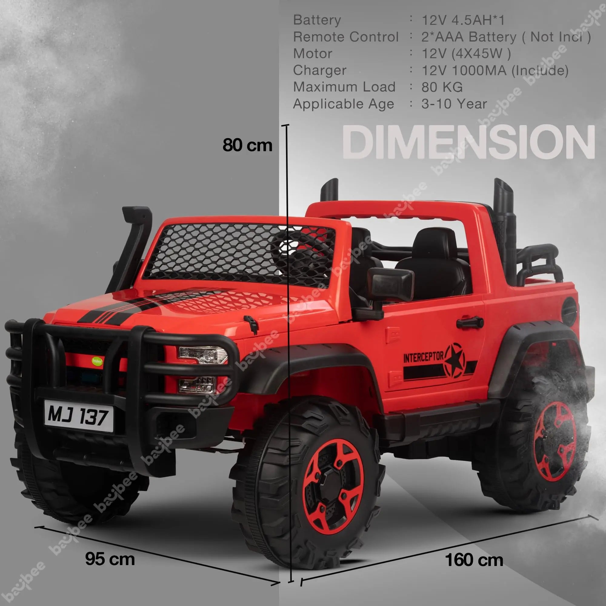 Baybee Rampage Rechargeable Battery Operated Jeep for Kids, Ride on Toy Kids Car - Image 7