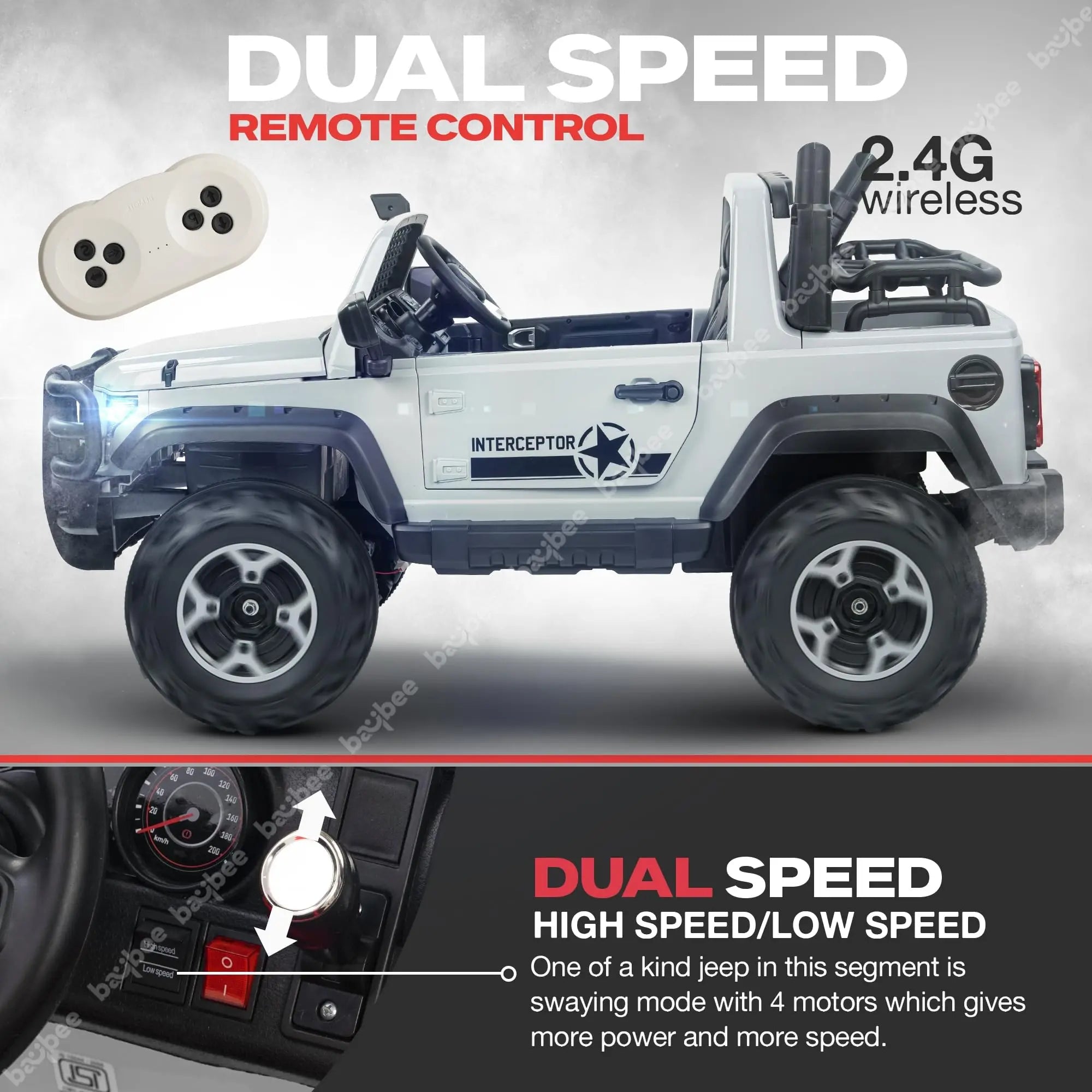 Baybee Rampage Rechargeable Battery Operated Jeep for Kids, Ride on Toy Kids Car - Image 10