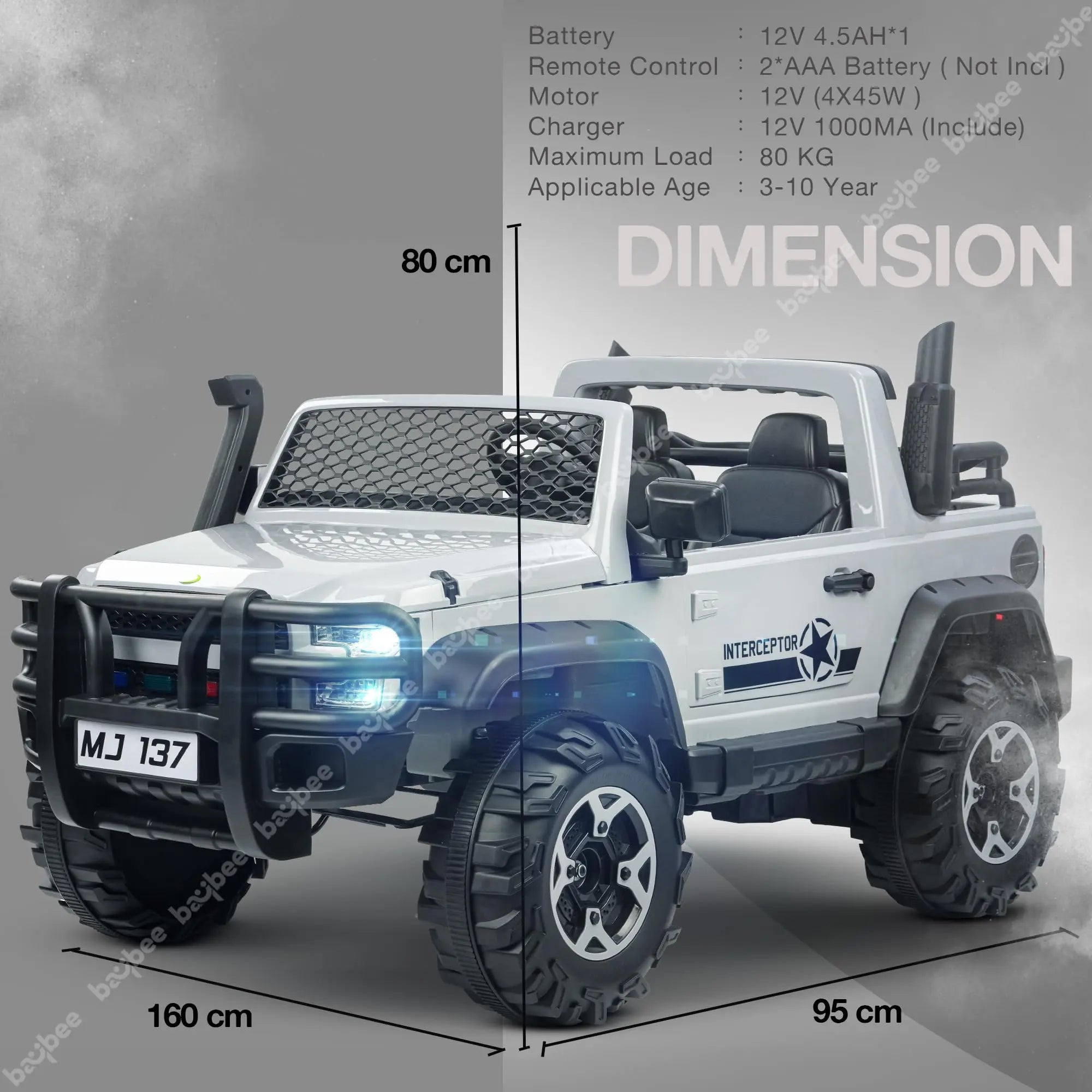 Baybee Rampage Rechargeable Battery Operated Jeep for Kids, Ride on Toy Kids Car - Image 14