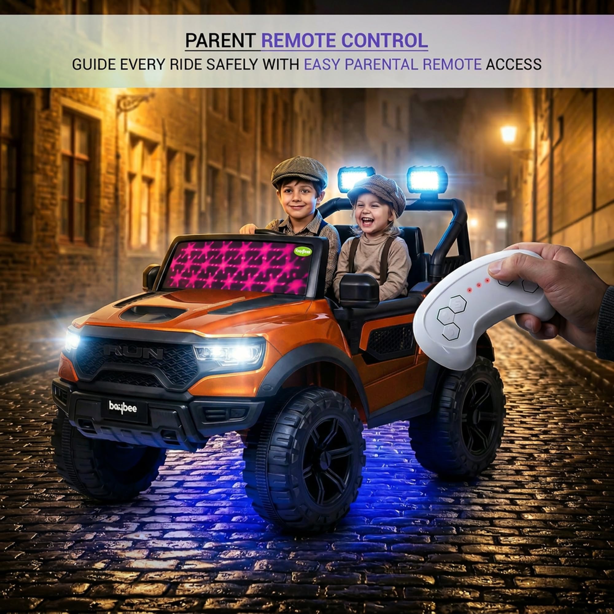 Baybee Run 4X4 Kids Battery Operated Jeep for Kids  (Painted) - Image 3