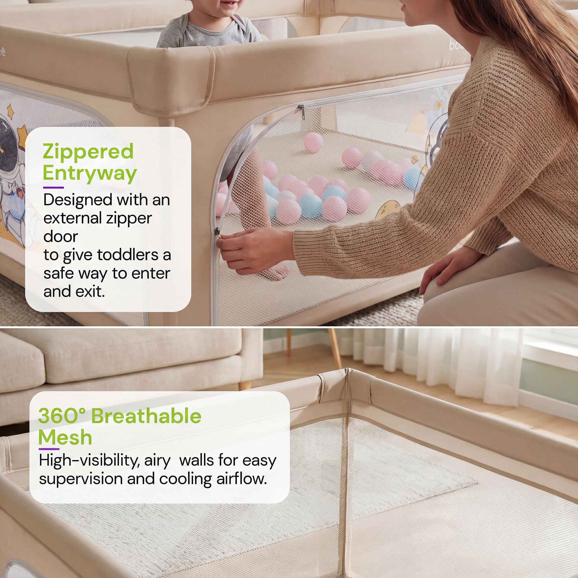 Baybee Kids Playpen for Babies with Colourful Balls (120 x 120 CM ) - Image 5