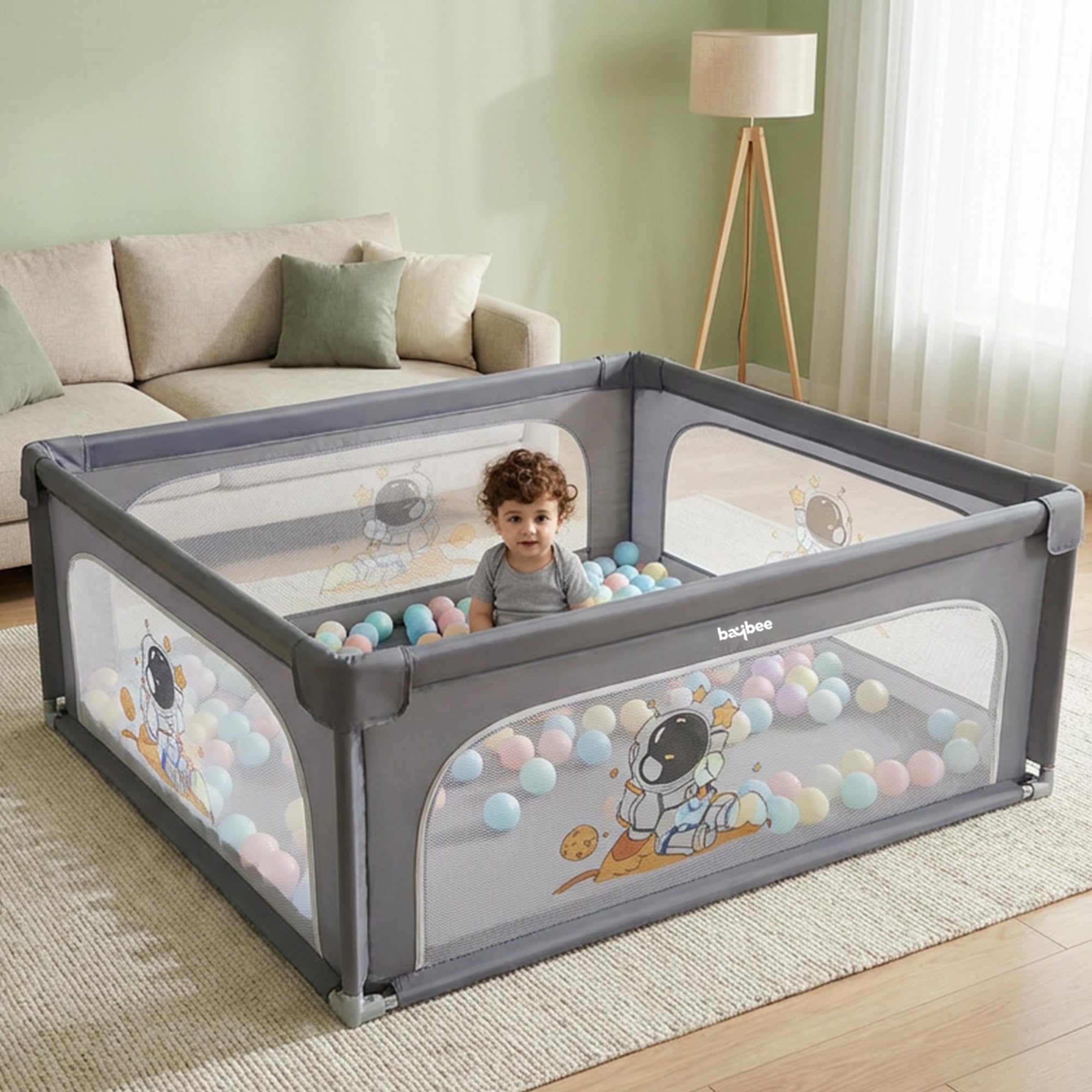 Baybee Kids Playpen for Babies with Colourful Balls (120 x 120 CM ) - Image 9