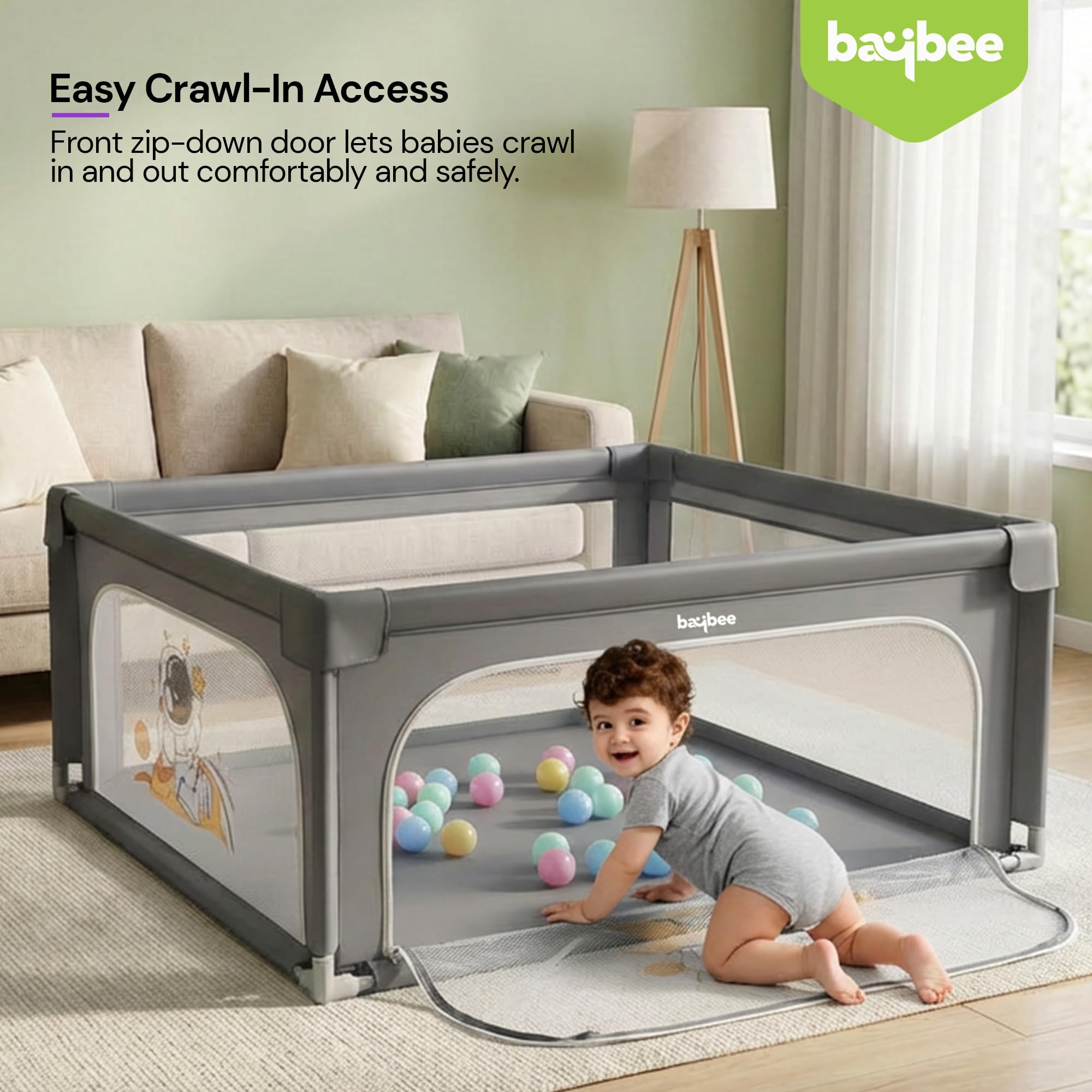 Baybee Kids Playpen for Babies with Colourful Balls (120 x 120 CM ) - Image 14