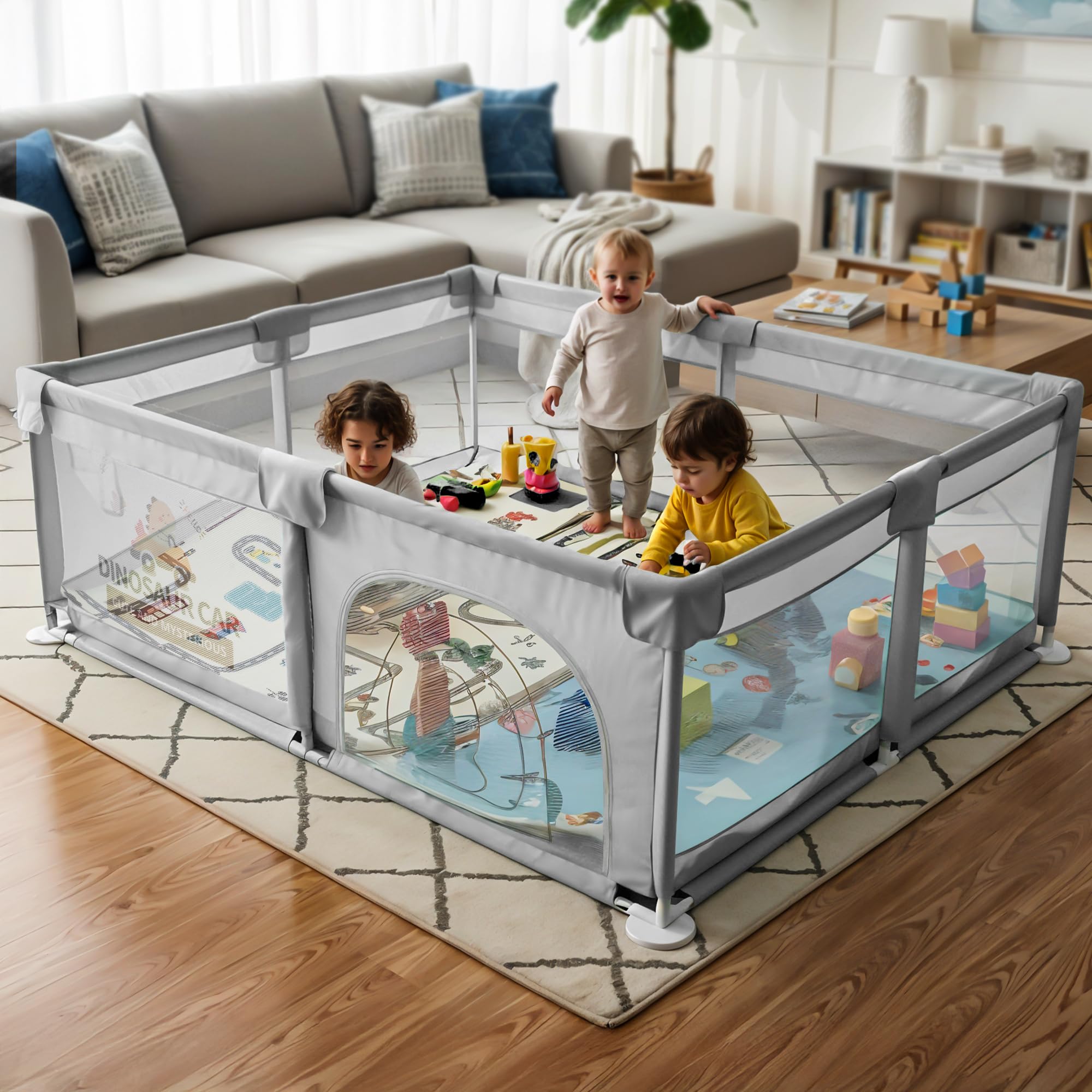 Baybee Nestoria Plus Kids Playpen for Babies with Play mat Baby Play Area Indoor (180 x 150 CM) - Image 2