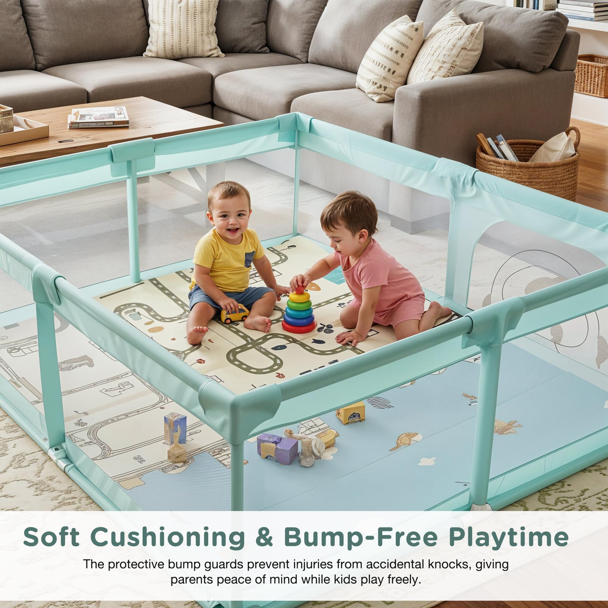 Baybee Nestoria Plus Kids Playpen for Babies with Play mat Baby Play Area Indoor (180 x 150 CM) - Image 6