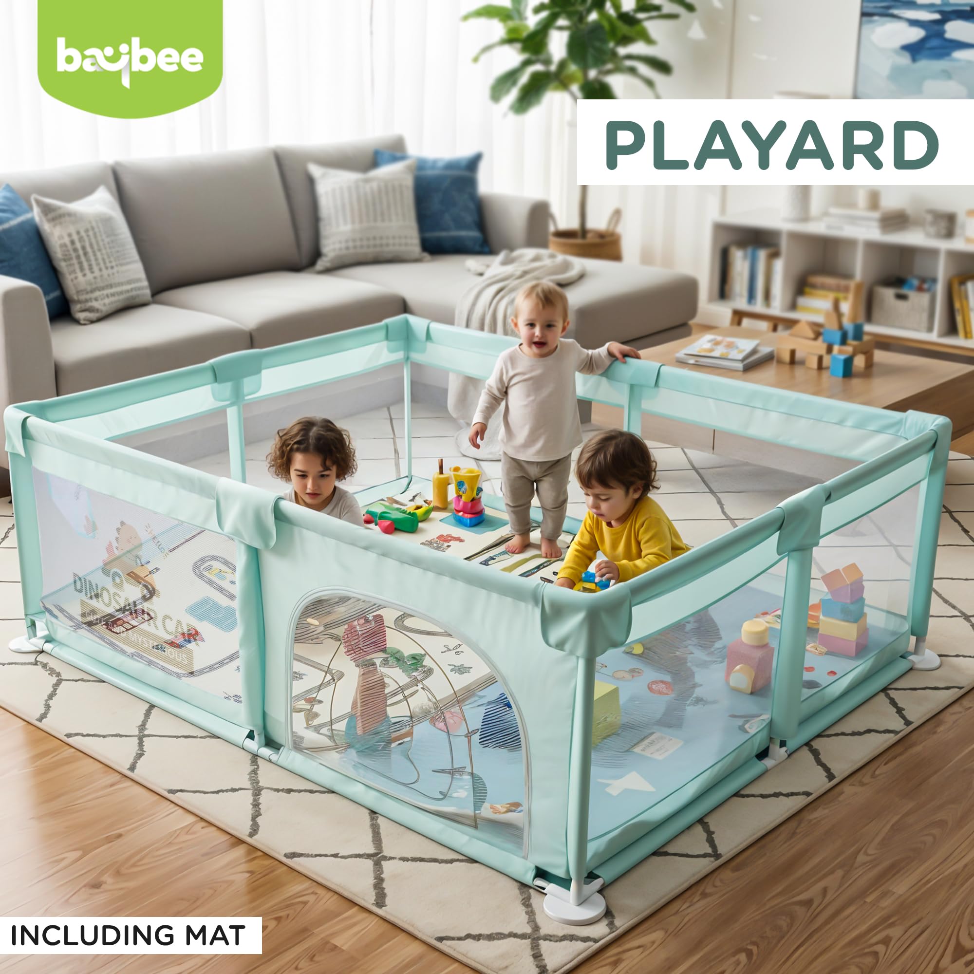 Baybee Nestoria Plus Kids Playpen for Babies with Play mat Baby Play Area Indoor (180 x 150 CM) - Image 9