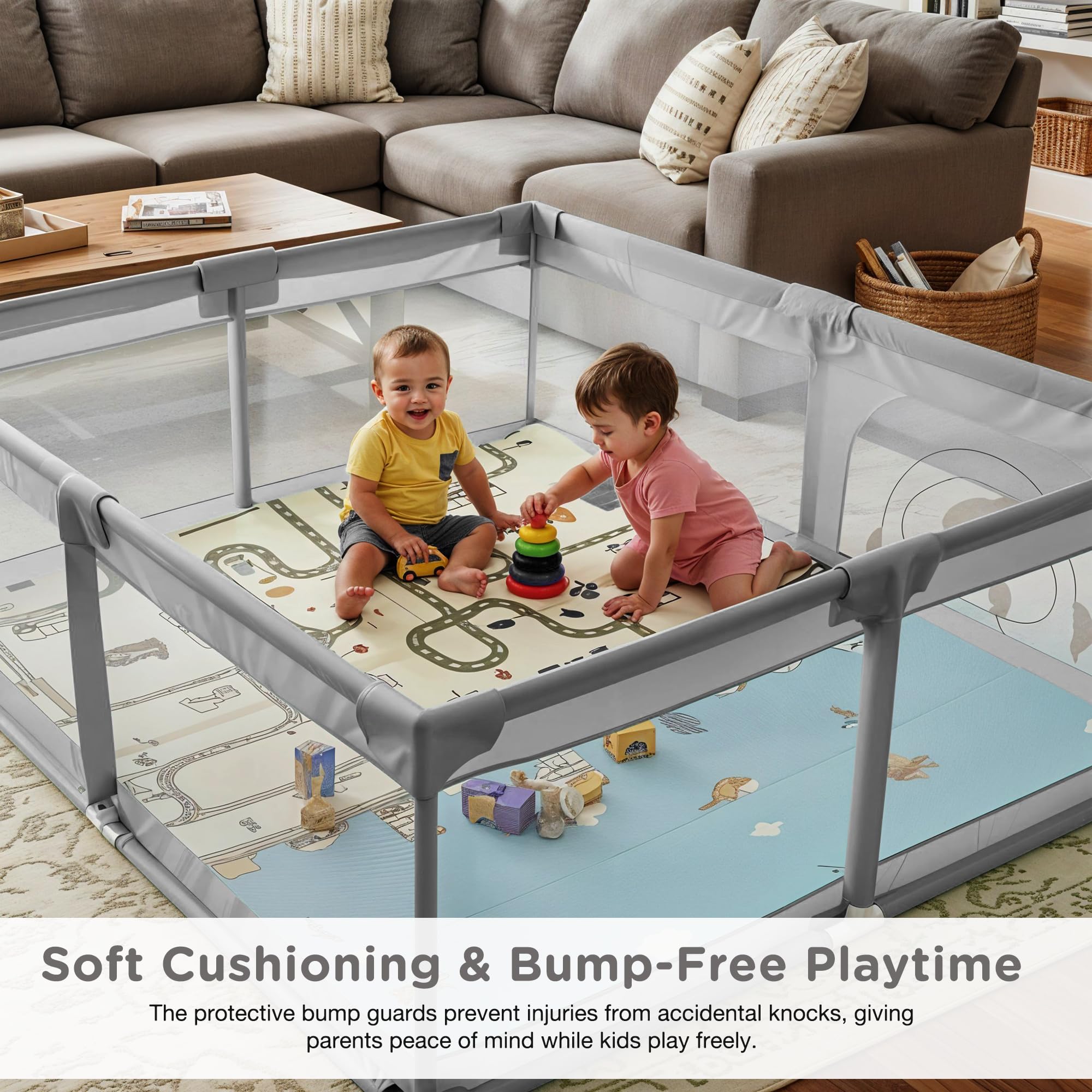 Baybee Nestoria Plus Kids Playpen for Babies with Play mat Baby Play Area Indoor (180 x 150 CM) - Image 13