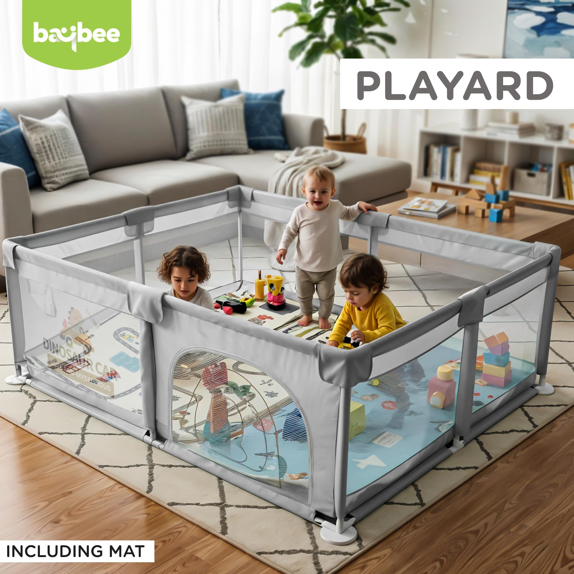 Baybee Nestoria Plus Kids Playpen for Babies with Play mat Baby Play Area Indoor (180 x 150 CM) - Image 16