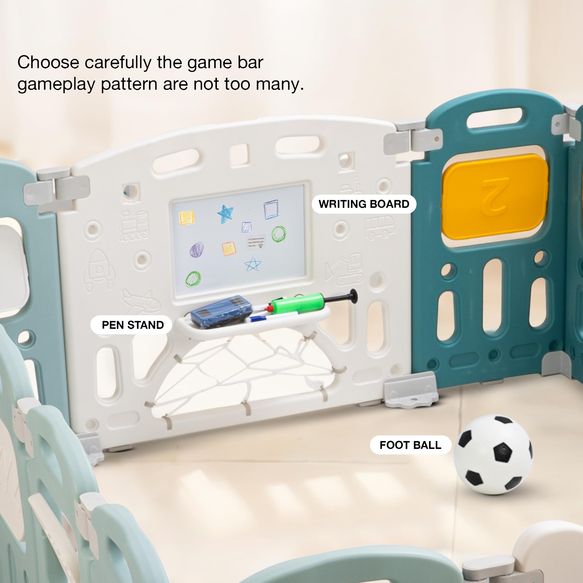 Baybee Train Kids Playpen for Babies Foldable Baby Play Area Indoor Setup with Safety Lock (18 Panels) - Image 4