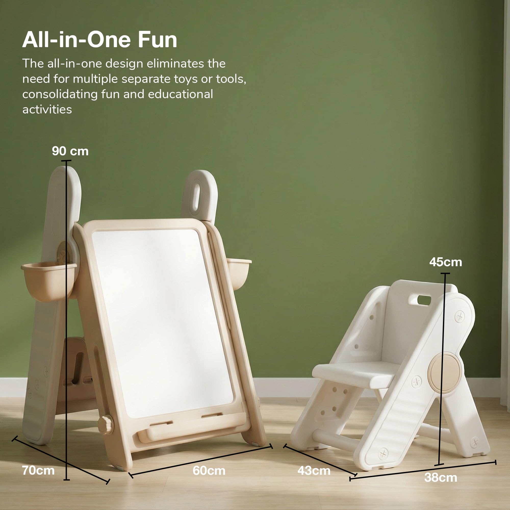 Baybee 2-in-1 Convertible Drawing & Writing Table for Kids - Image 6
