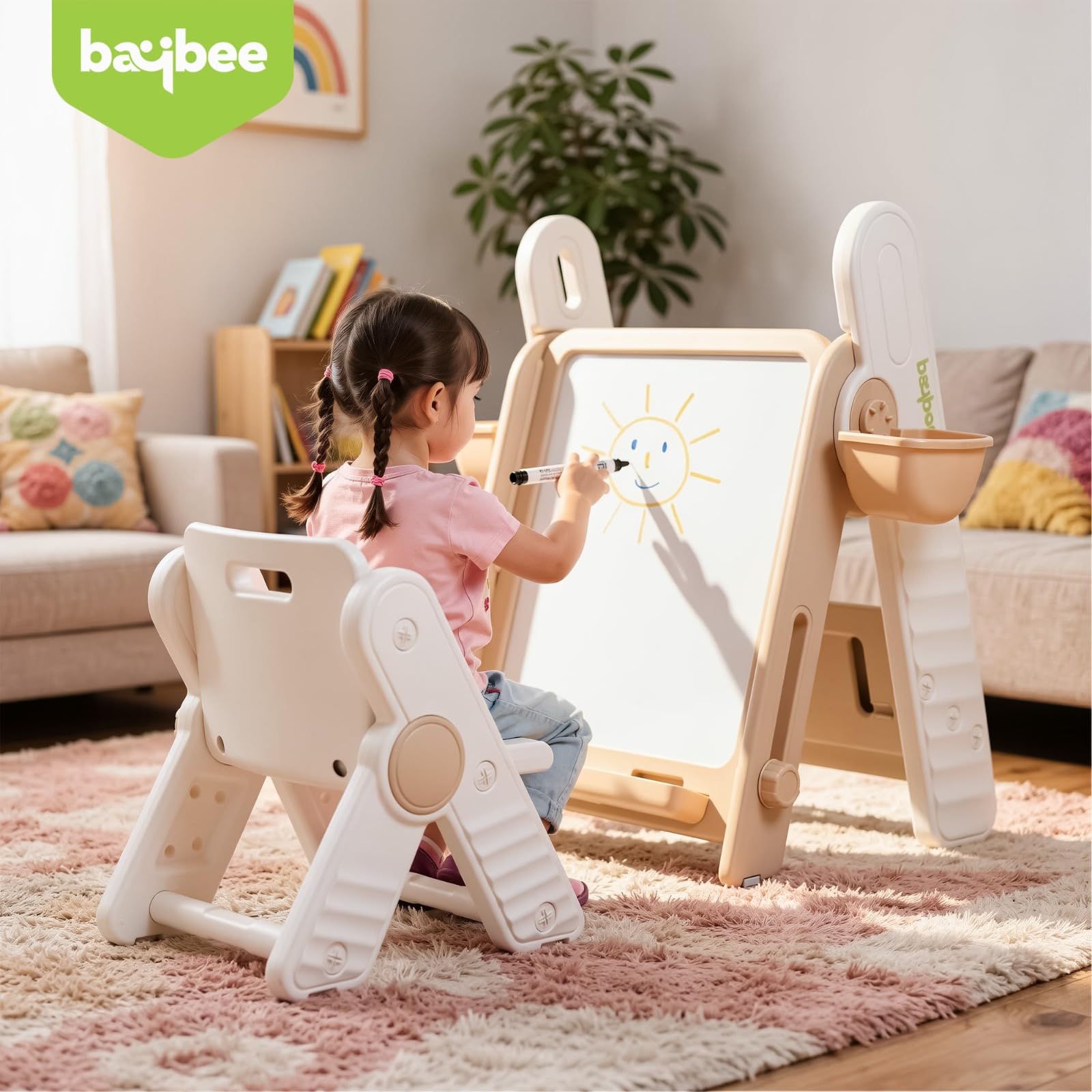 Baybee 2-in-1 Convertible Drawing & Writing Table for Kids - Image 8