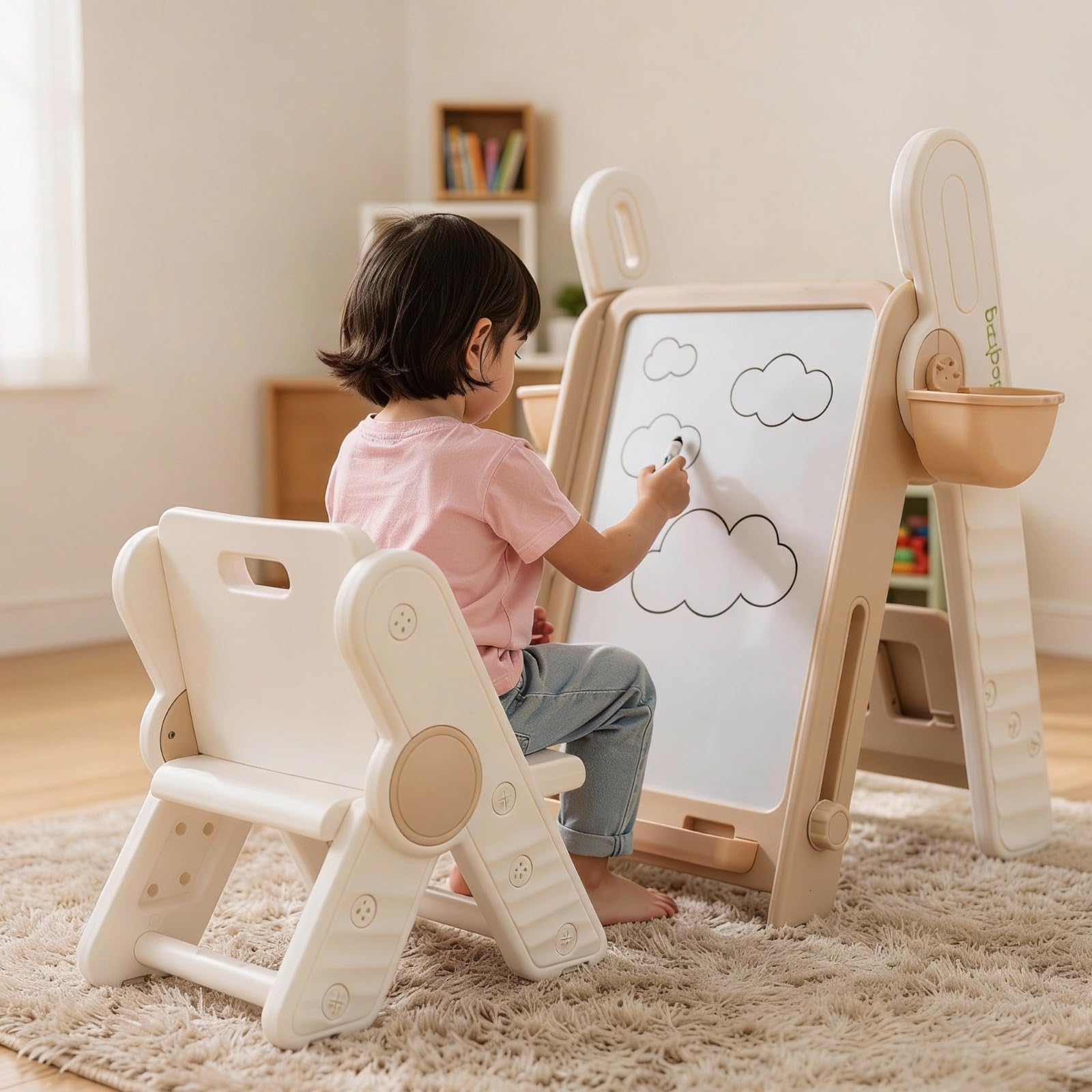 Baybee 2-in-1 Convertible Drawing & Writing Table for Kids - Image 9