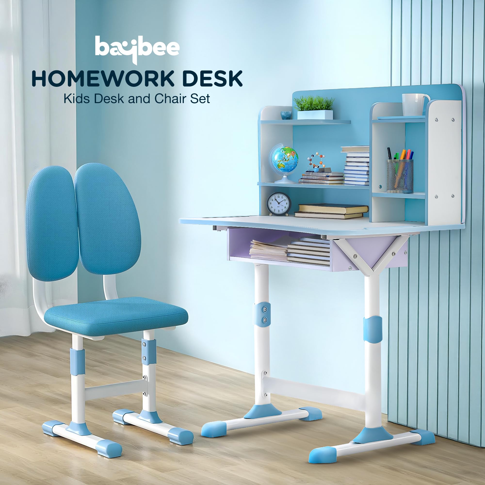 Baybee Kids Study Table and Chair Set for Adjustable Study Table for Kids with Chair, Ergonomic Writing Desk - Image 5