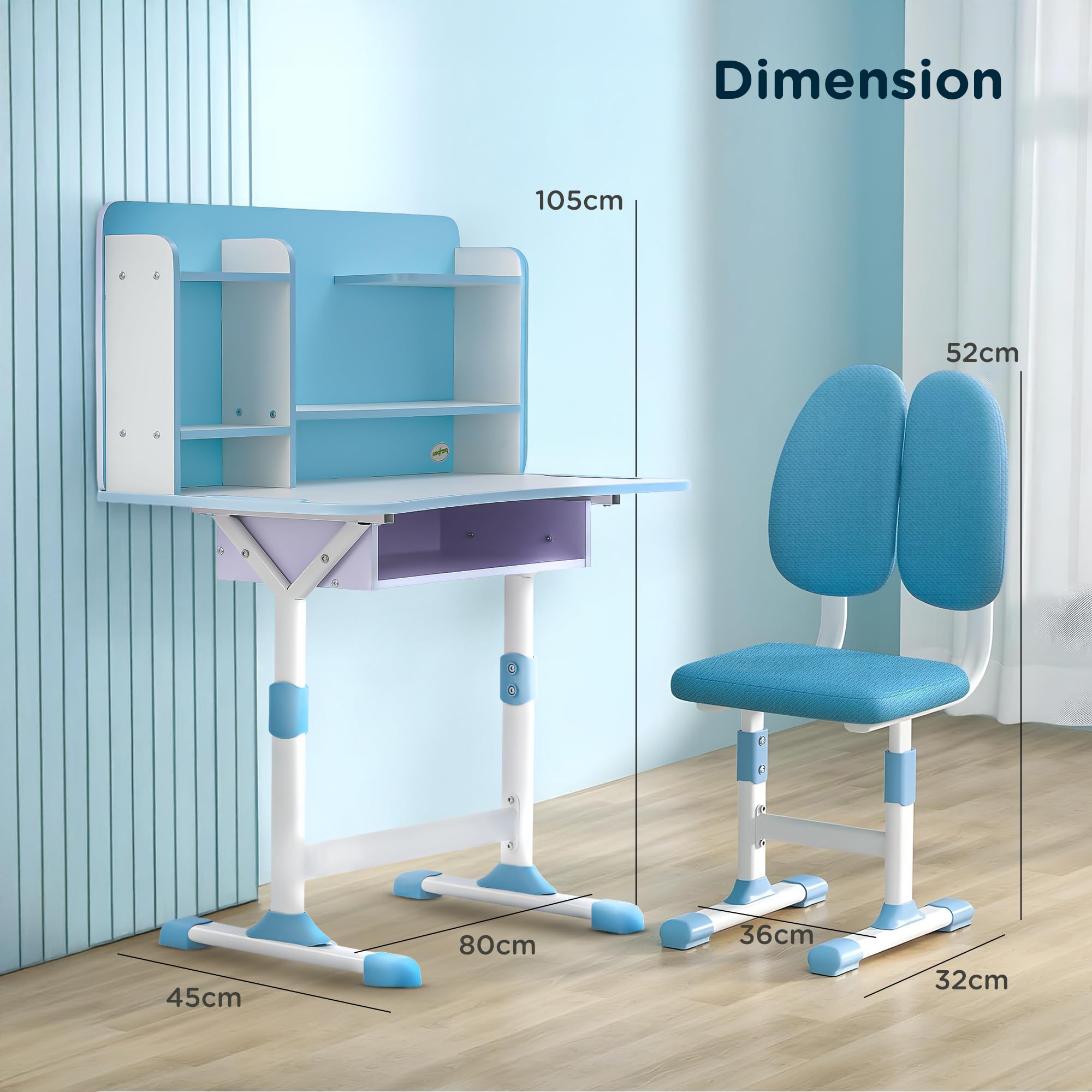 Baybee Kids Study Table and Chair Set for Adjustable Study Table for Kids with Chair, Ergonomic Writing Desk - Image 7