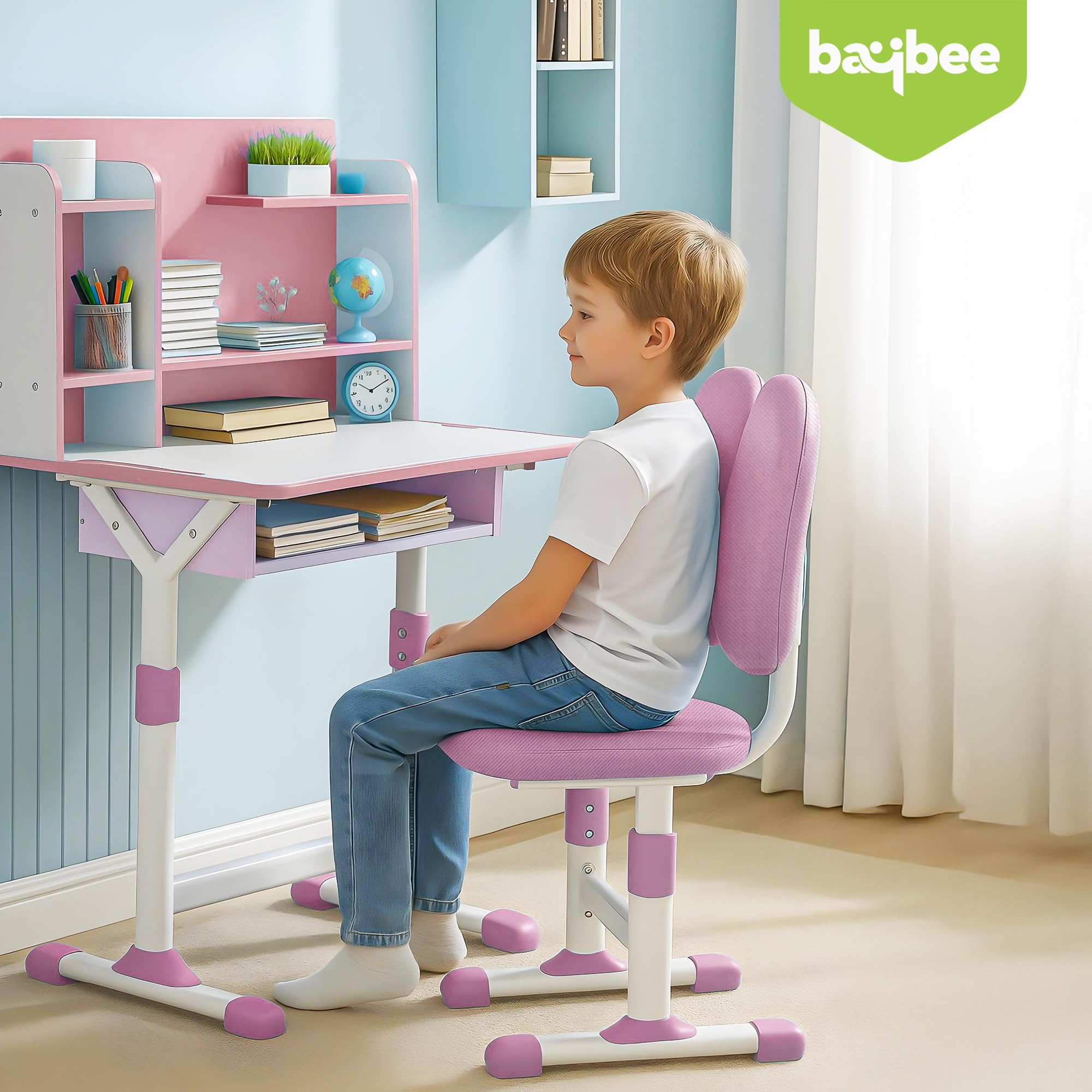 Baybee Kids Study Table and Chair Set for Adjustable Study Table for Kids with Chair, Ergonomic Writing Desk - Image 10