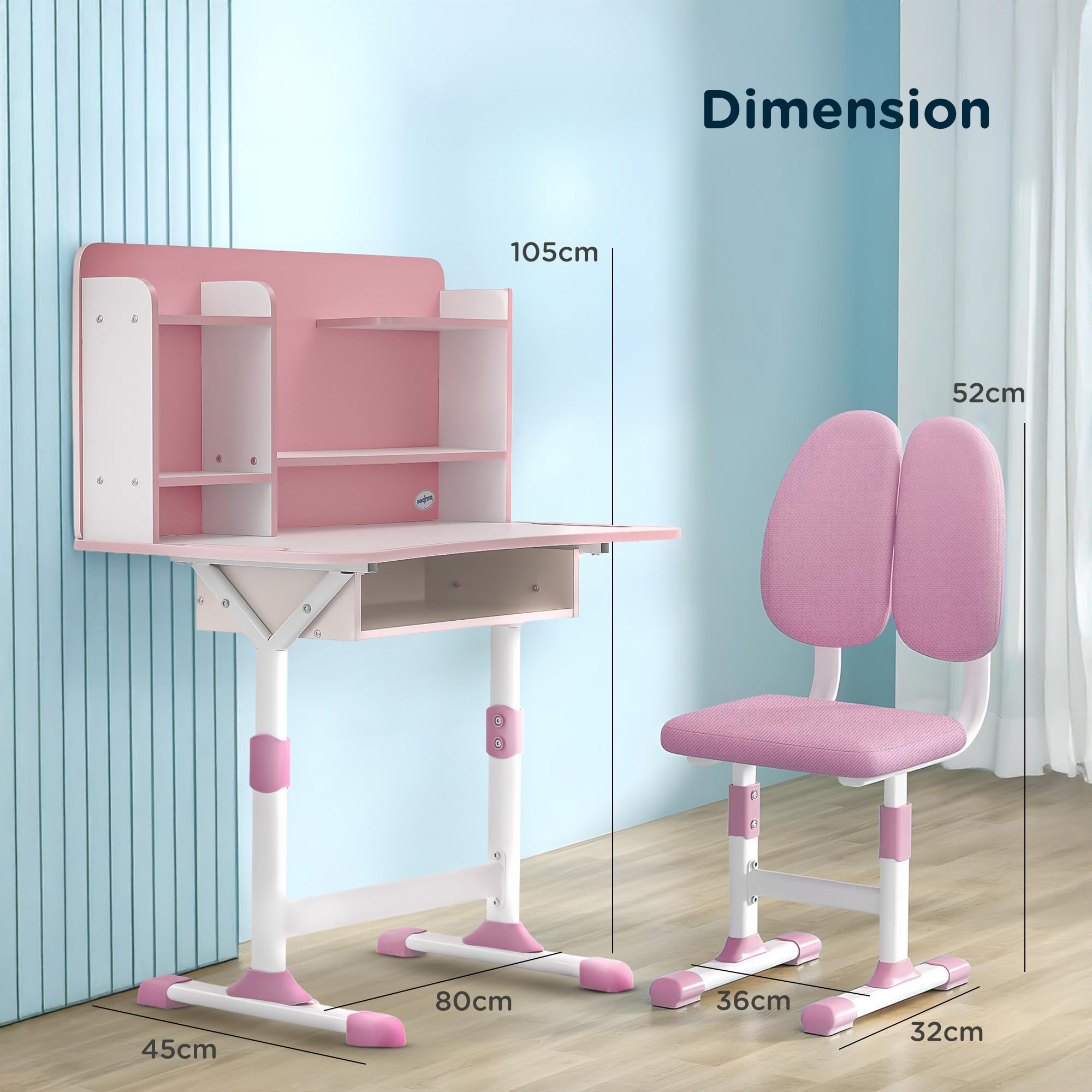Baybee Kids Study Table and Chair Set for Adjustable Study Table for Kids with Chair, Ergonomic Writing Desk - Image 15