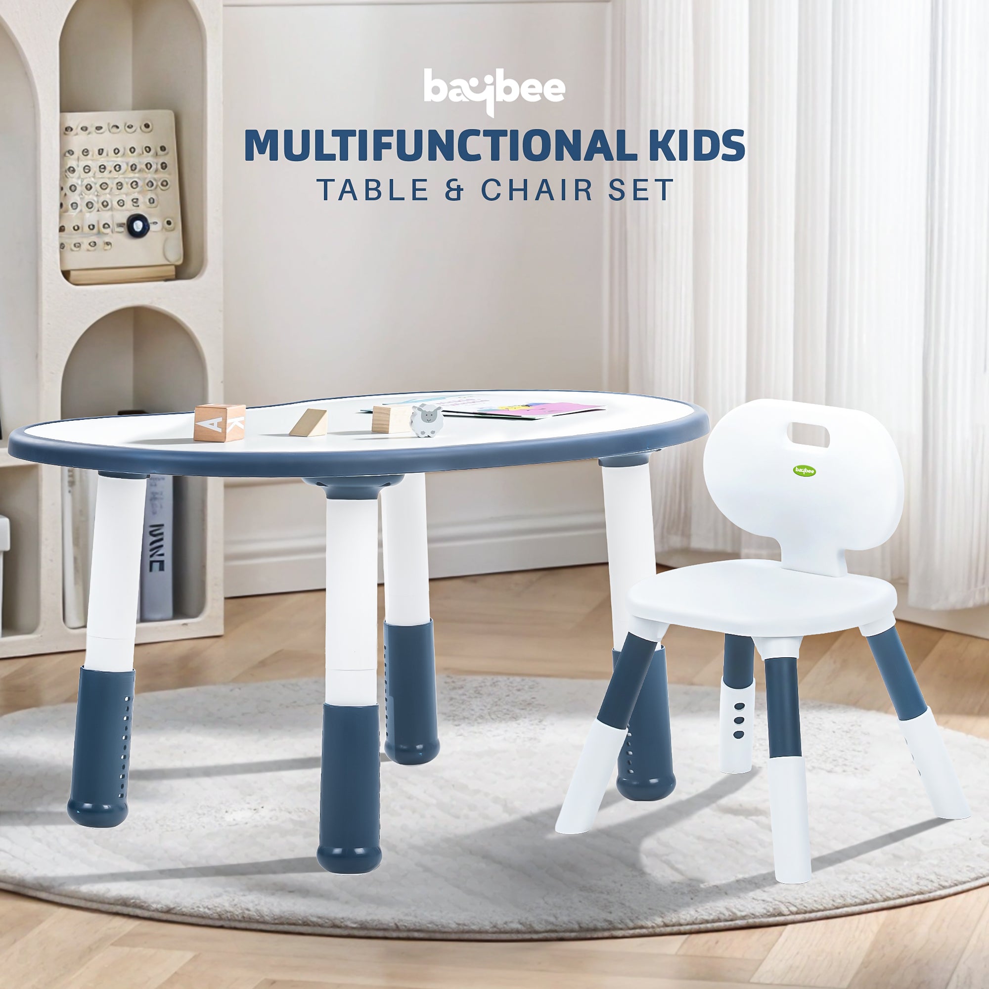 Baybee Kids Study Table for Students with Chair, 6 Height Adjustable with Anti-Slip Base - Image 9