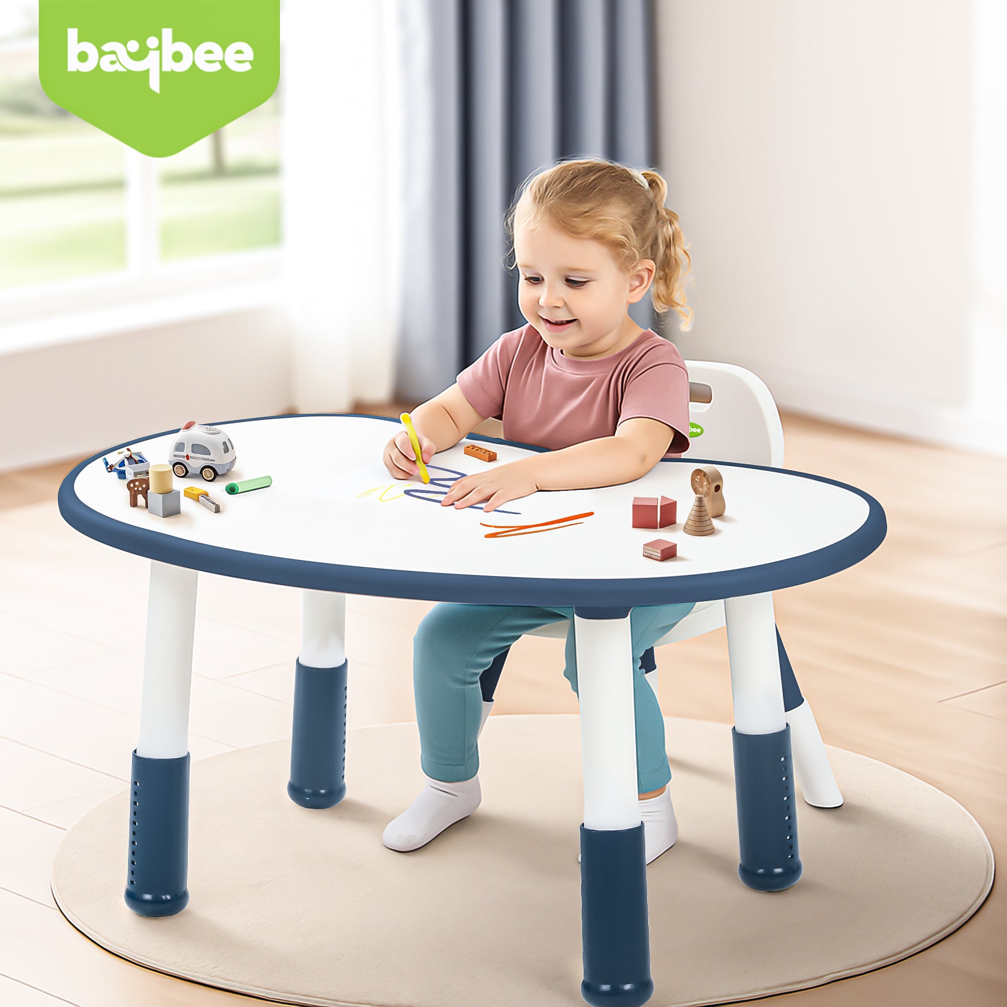 Baybee Kids Study Table for Students with Chair, 6 Height Adjustable with Anti-Slip Base - Image 11