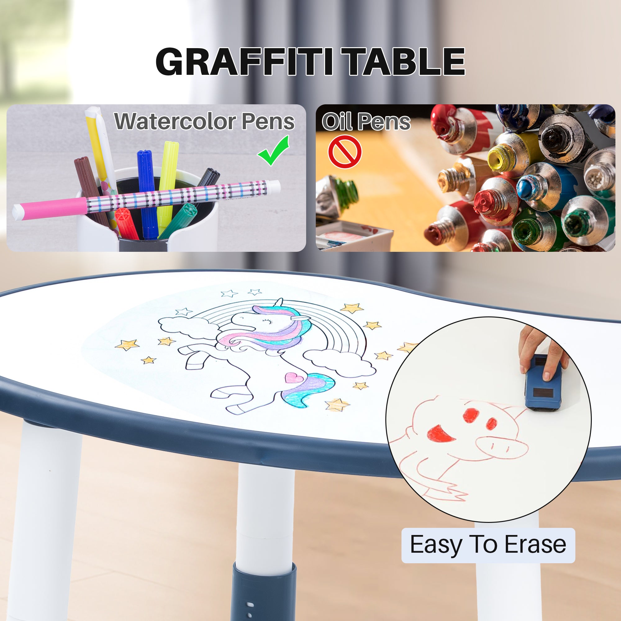 Baybee Kids Study Table for Students with Chair, 6 Height Adjustable with Anti-Slip Base - Image 13