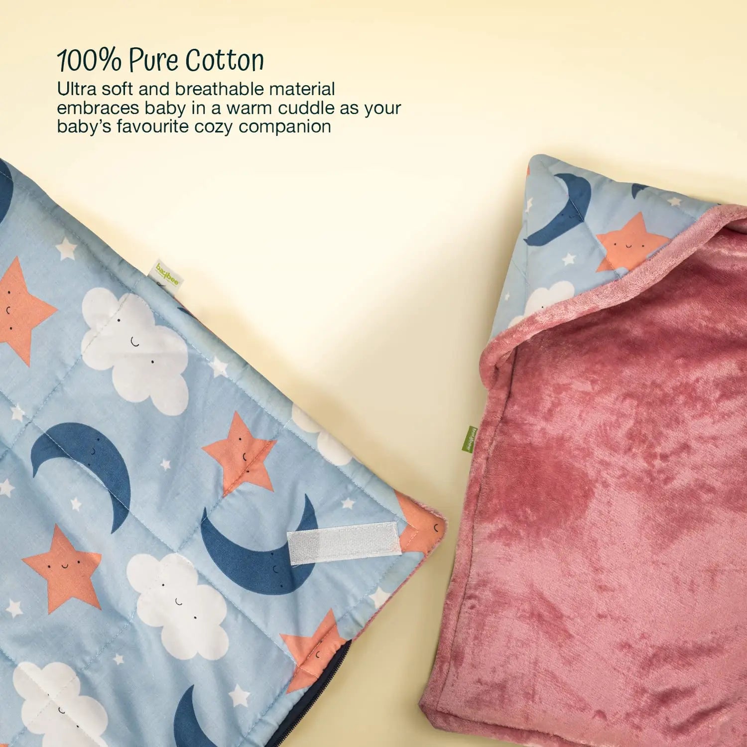 BAYBEE Cotton Baby Snuggle Pod Swaddle Wrap for Newborn with U Shape Ring Head Protection Support - Image 4