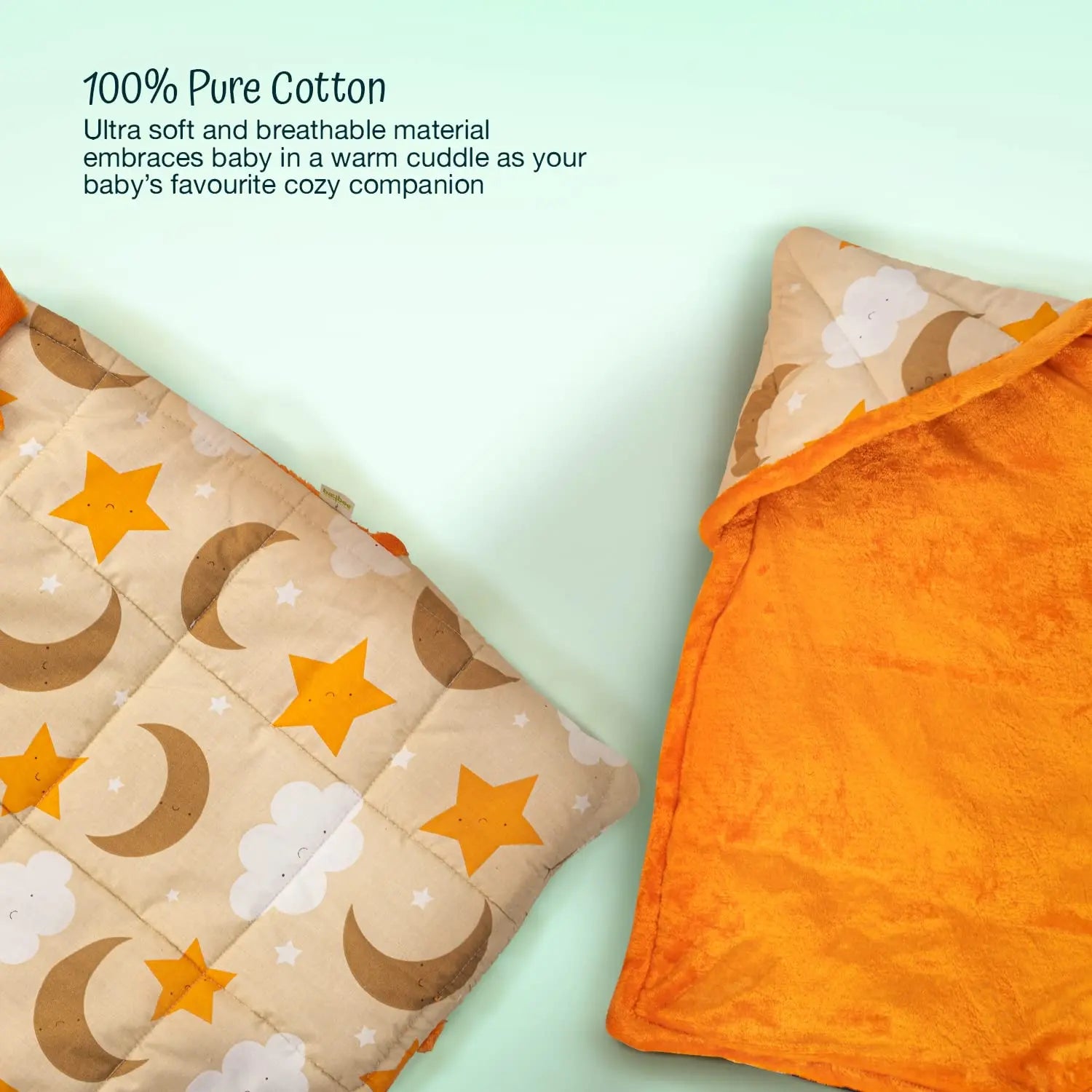 BAYBEE Cotton Baby Snuggle Pod Swaddle Wrap for Newborn with U Shape Ring Head Protection Support - Image 18
