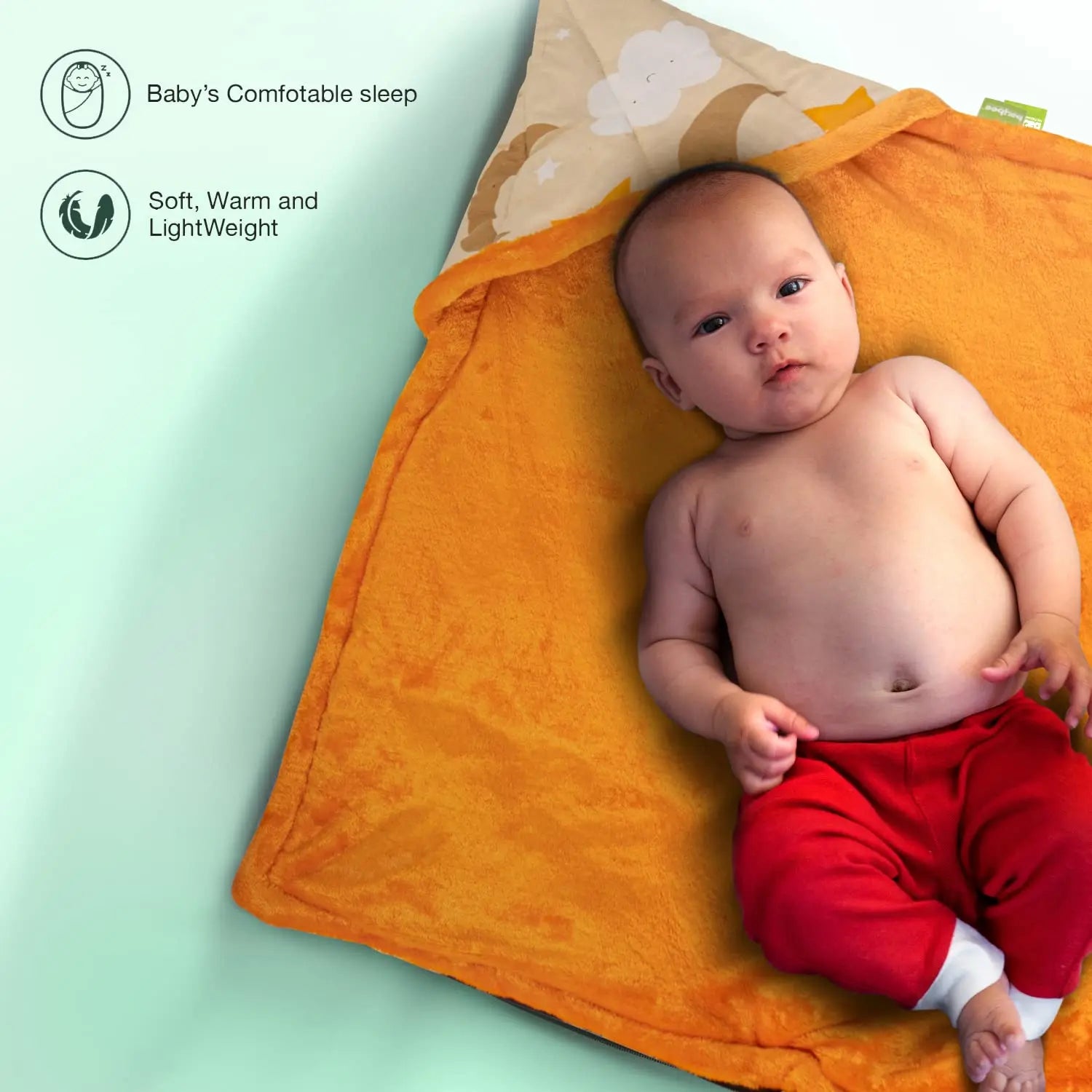 BAYBEE Cotton Baby Snuggle Pod Swaddle Wrap for Newborn with U Shape Ring Head Protection Support - Image 19