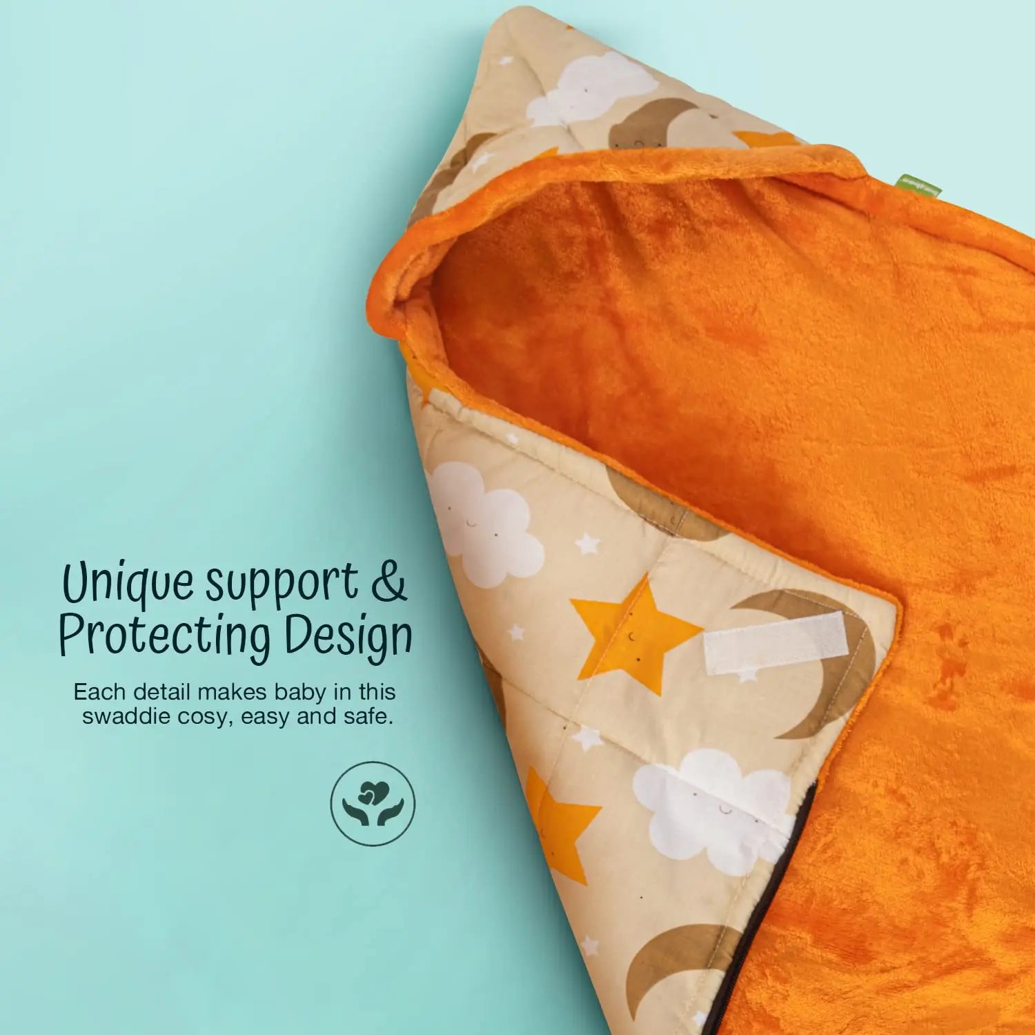 BAYBEE Cotton Baby Snuggle Pod Swaddle Wrap for Newborn with U Shape Ring Head Protection Support - Image 20