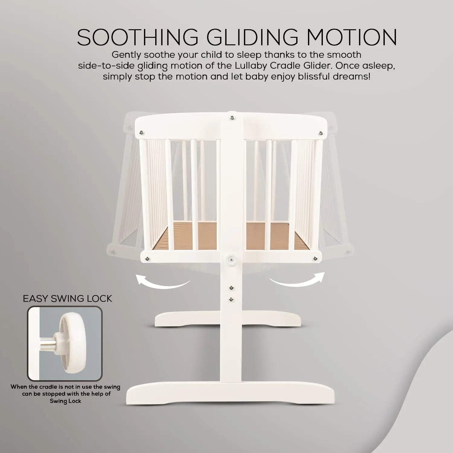 BAYBEE Medusa Cradle for Baby, Adjustable Height, Baby Cot, Mosquito Net & Mattress - Image 3