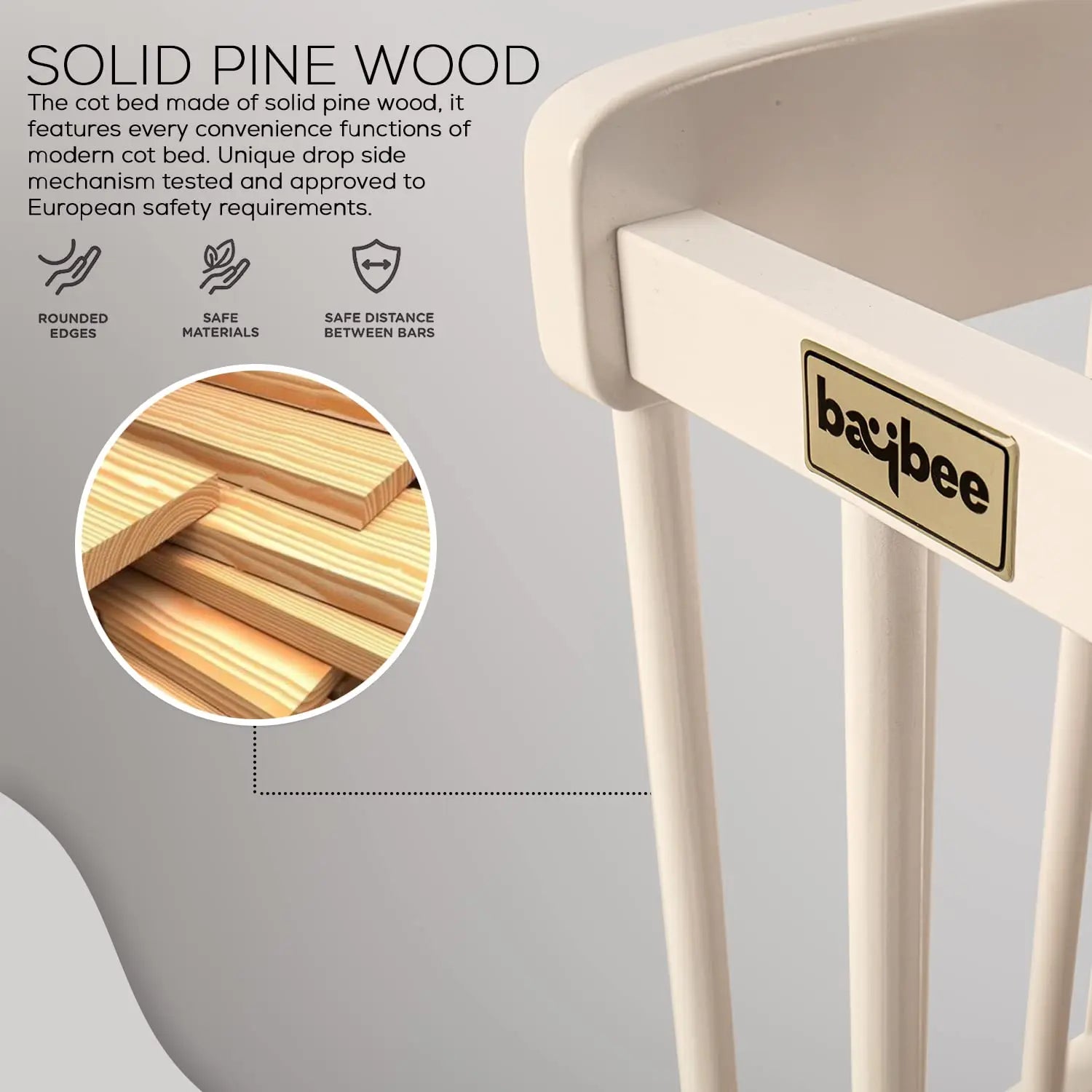 BAYBEE Medusa Cradle for Baby, Adjustable Height, Baby Cot, Mosquito Net & Mattress - Image 5